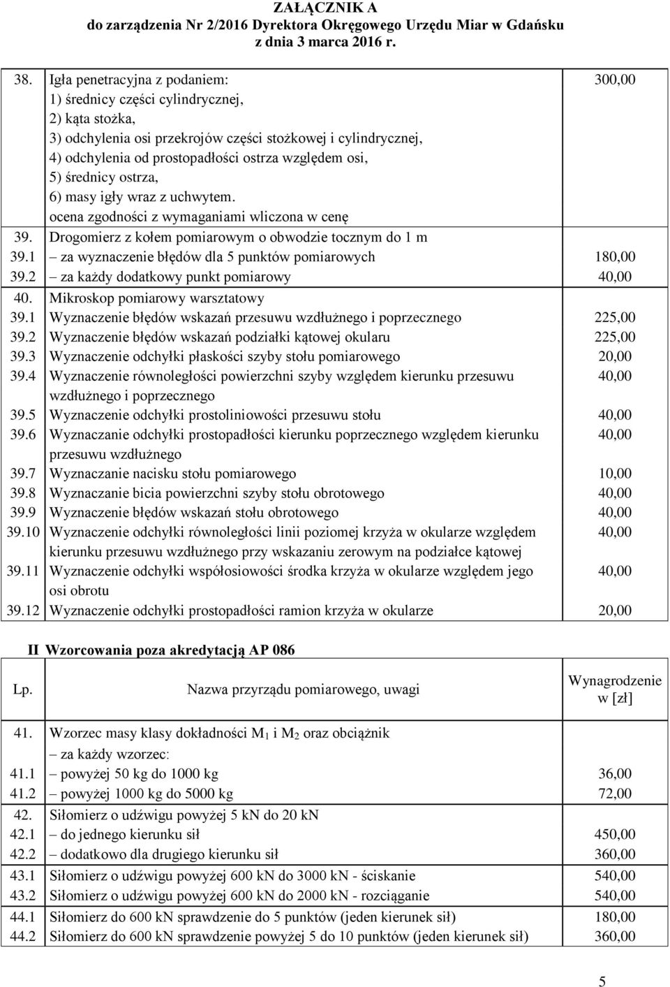 1 za wyznaczenie błędów dla 5 punktów pomiarowych 180,00 39.2 za każdy dodatkowy punkt pomiarowy 40,00 40. Mikroskop pomiarowy warsztatowy 39.