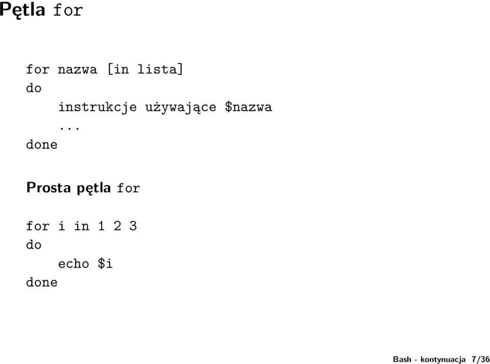 instrukcje używające $nazwa.
