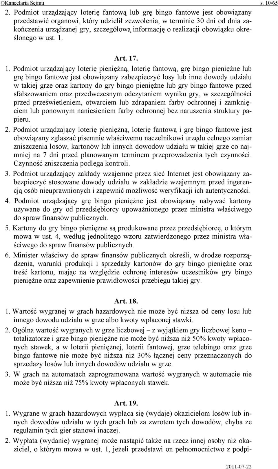 o realizacji obowiązku określonego w ust. 1.