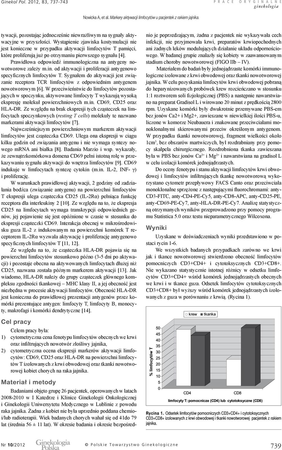 Prawidłowa odpowiedź immunologiczna na antygeny nowotworowe zależy m.in. od aktywacji i proliferacji antygenowo specyficznych limfocytów T.