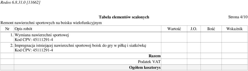 Wymiana nawierzchni sportowej 2.