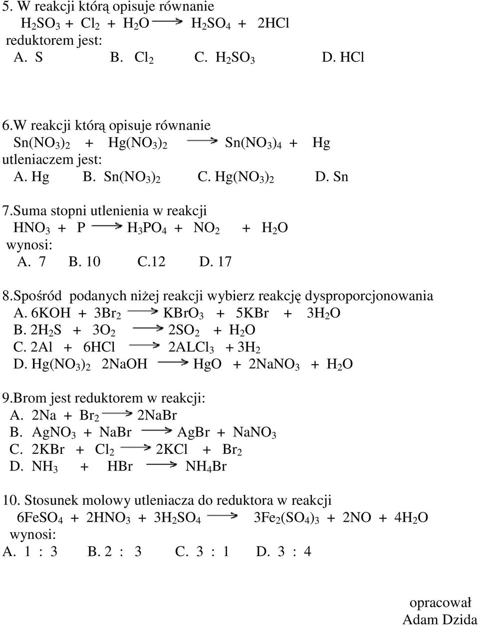 Systematyka Związków Nieorganicznych Sprawdzian Nowa Era TEST Systematyka związków nieorganicznych; Wersja A - PDF Free Download