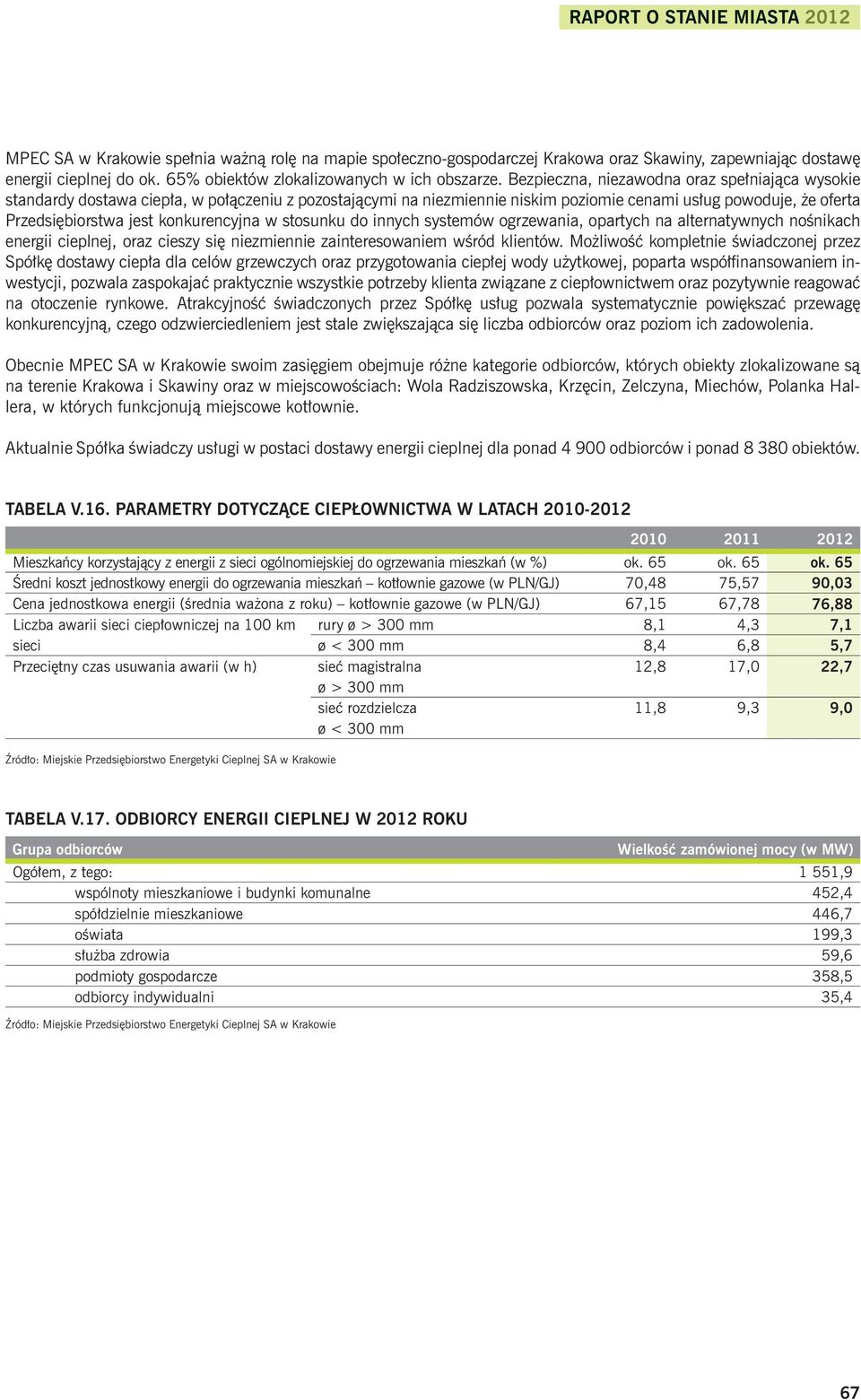 Bezpieczna, niezawodna oraz spełniająca wysokie standardy dostawa ciepła, w połączeniu z pozostającymi na niezmiennie niskim poziomie cenami usług powoduje, że oferta Przedsiębiorstwa jest