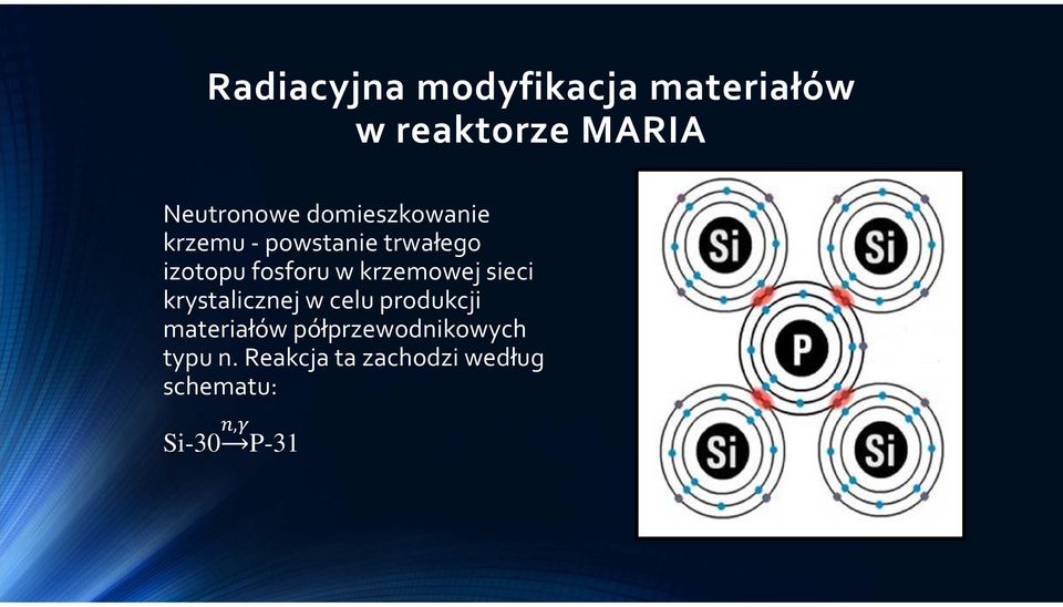 krzemowej sieci krystalicznej w celu produkcji materiałów