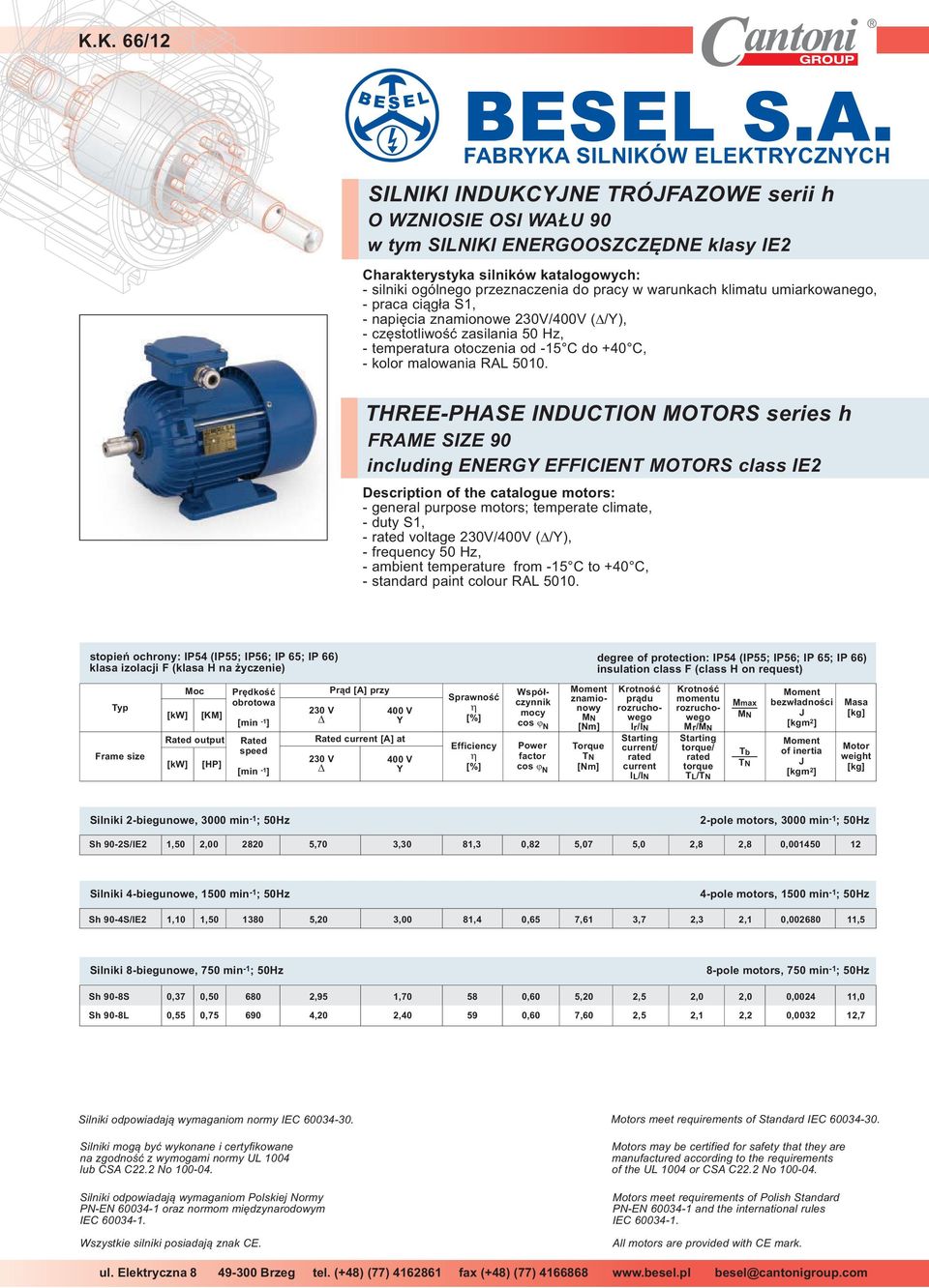 umiarkowanego, - praca ci¹g³a 1, - napiêcia znamionowe 20V/400V (/), - czêstotliwoœæ zasilania 50 Hz, - temperatura otoczenia od - C do +40 C, - kolor malowania 5010.