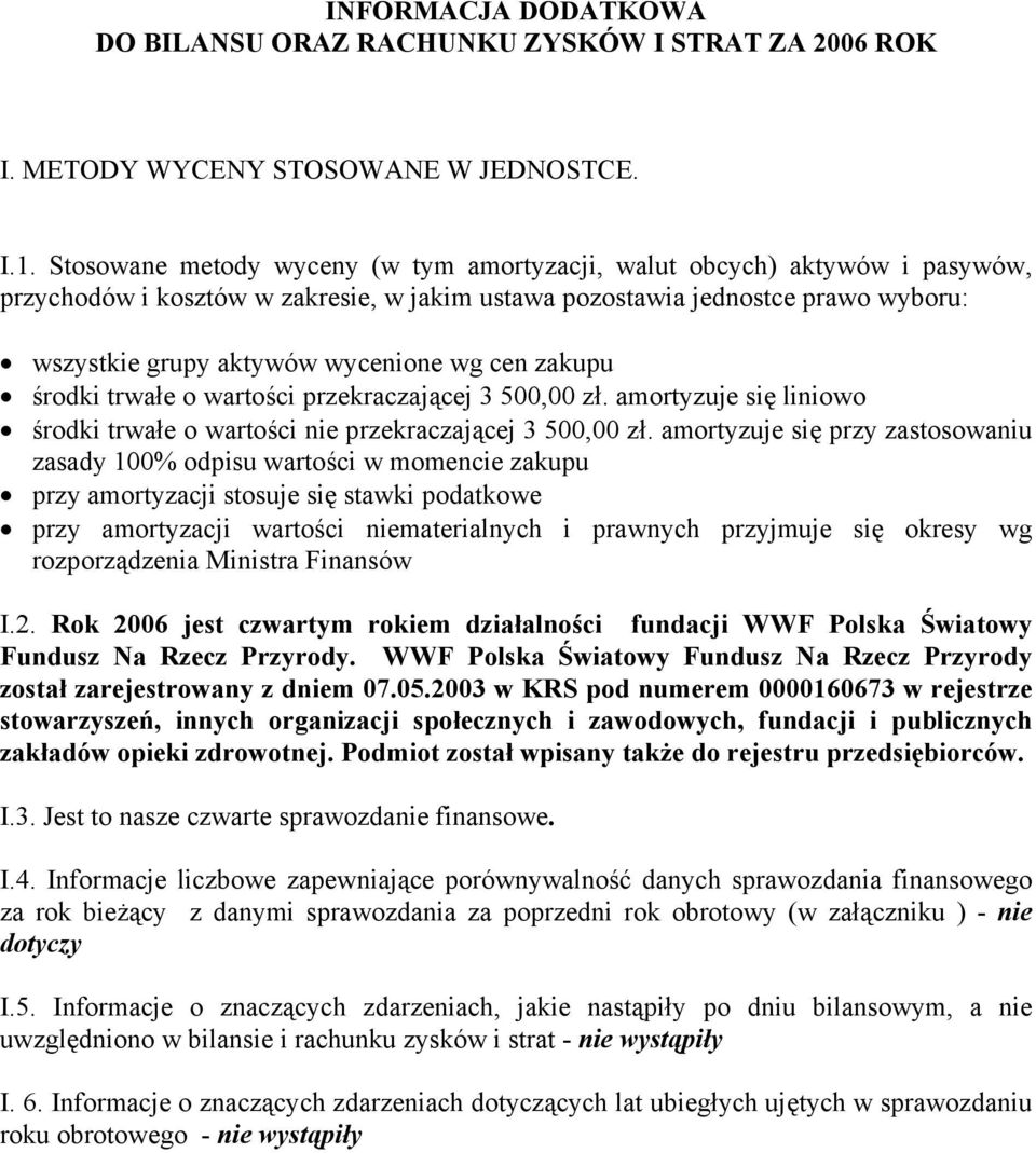 cen zakupu środki trwałe o wartości przekraczającej 3 500,00 zł. amortyzuje się liniowo środki trwałe o wartości nie przekraczającej 3 500,00 zł.