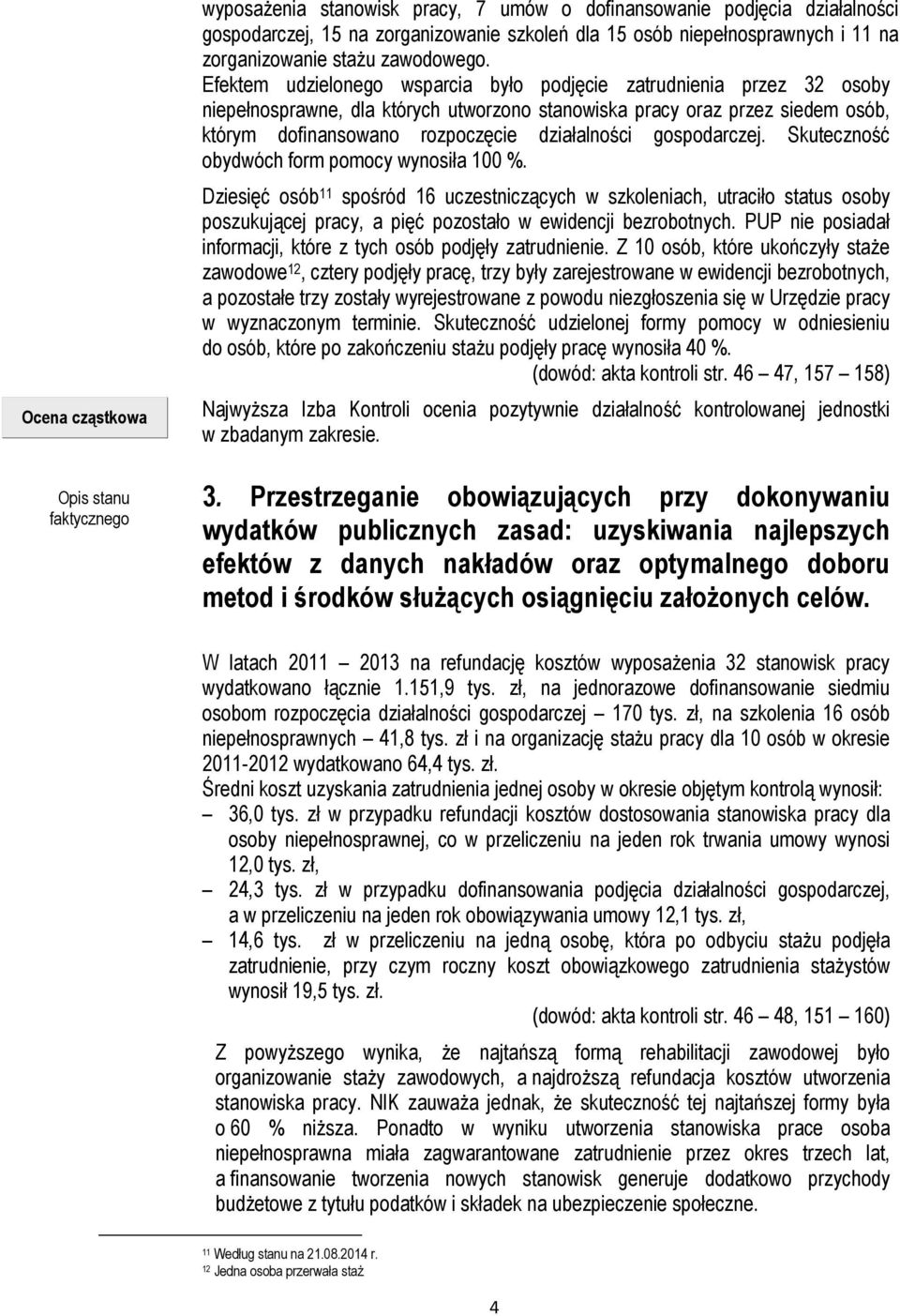 Efektem udzielonego wsparcia było podjęcie zatrudnienia przez 32 osoby niepełnosprawne, dla których utworzono stanowiska pracy oraz przez siedem osób, którym dofinansowano rozpoczęcie działalności