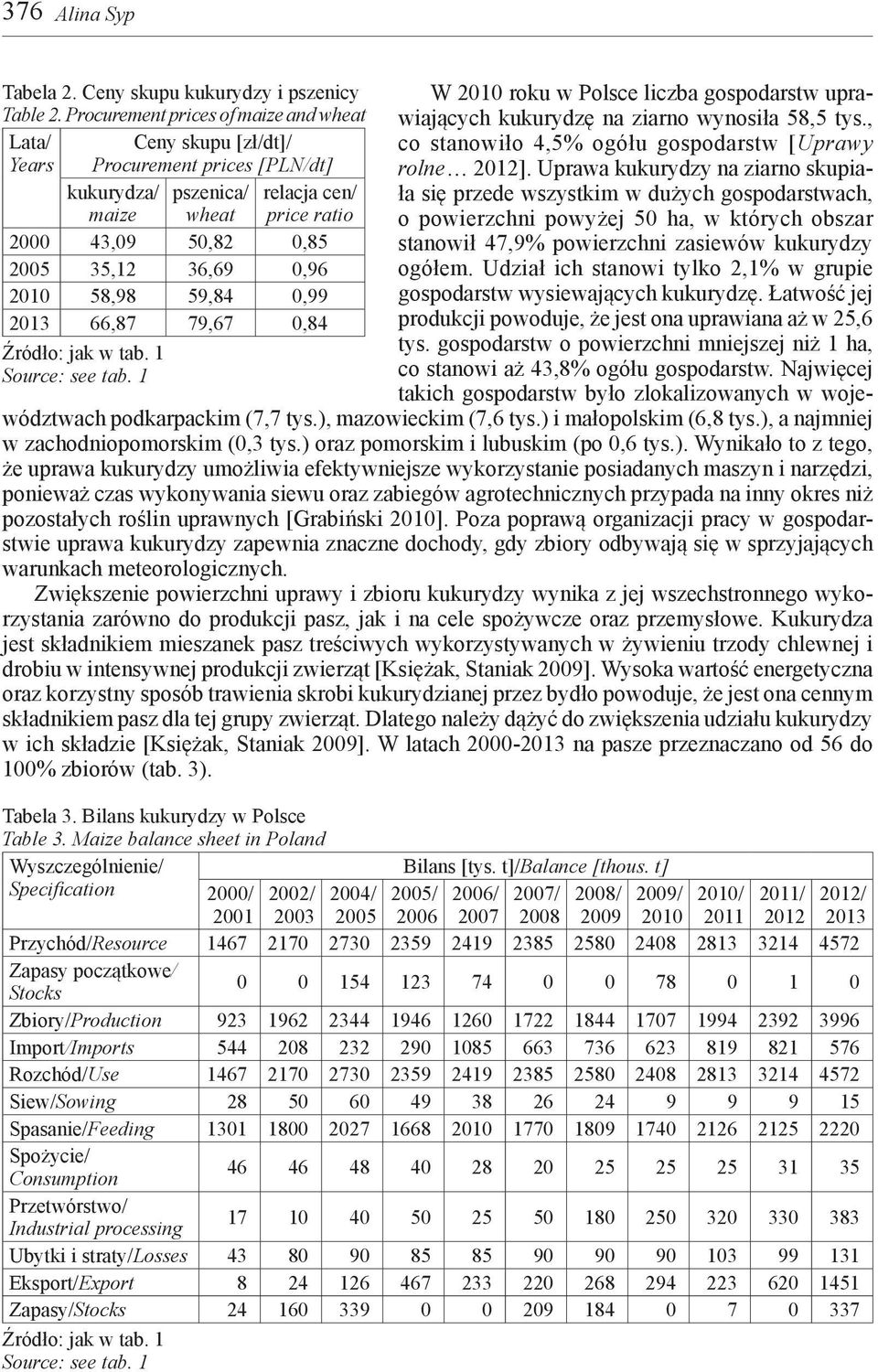 59,84,99 213 66,87 79,67,84 Źródło: jak w tab. 1 Source: see tab. 1 W 21 roku w Polsce liczba gospodarstw uprawiających kukurydzę na ziarno wynosiła 58,5 tys.
