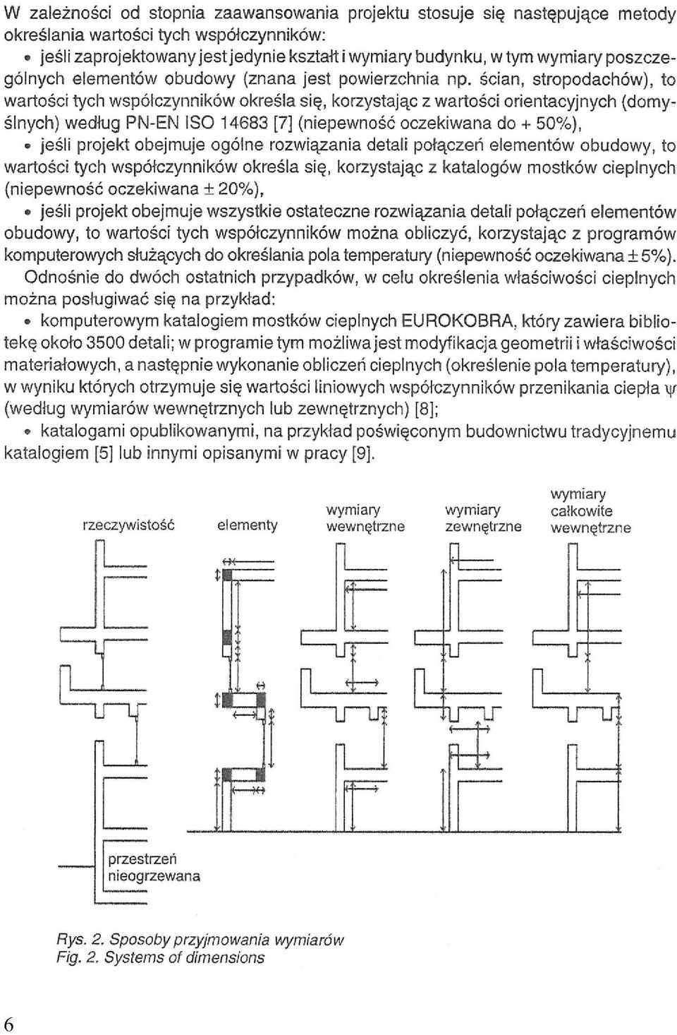 ścian, stropodachów), to wartości tych współczynników określa się, korzystając z wartości orientacyjnych (domyślnych) według PN-EN ISO 14683 [7] (niepewność oczekiwana do + 50%), jeśli projekt