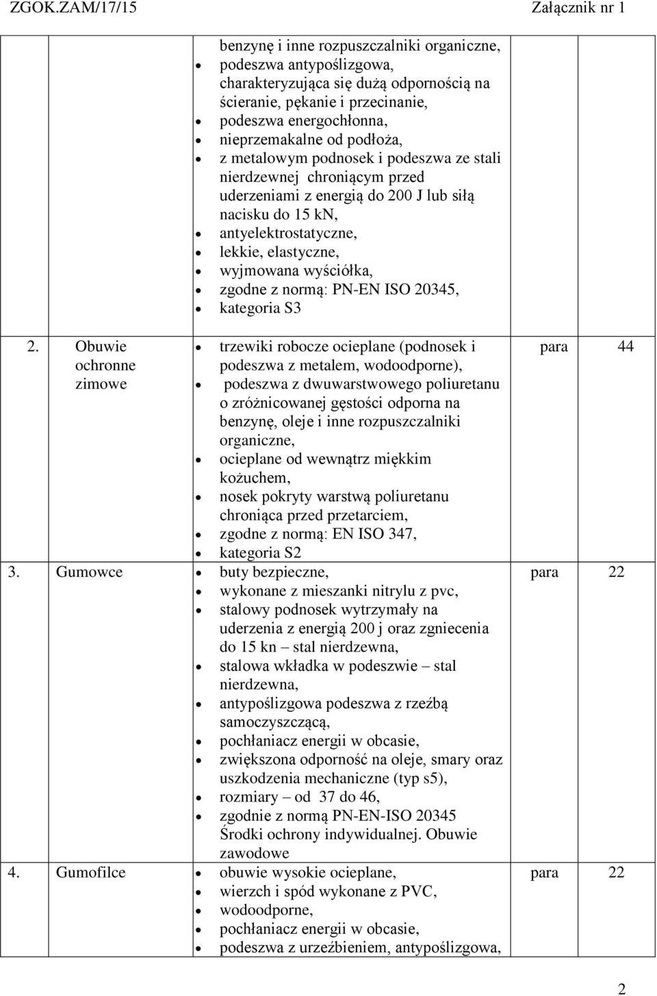 normą: PN-EN ISO 20345, kategoria S3 2.
