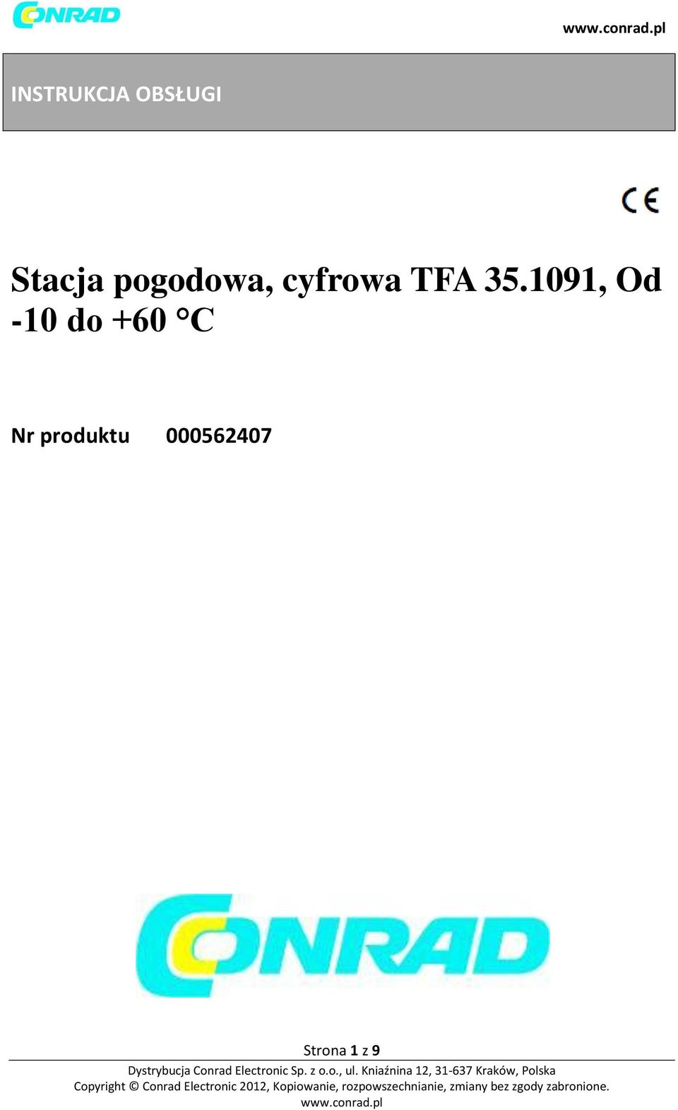 1091, Od -10 do +60 C Nr