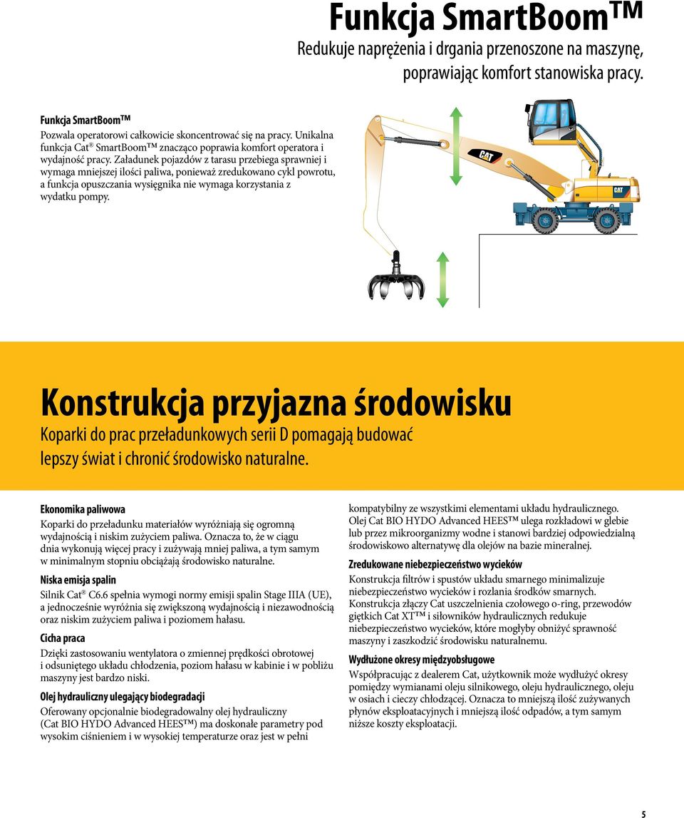 Załadunek pojazdów z tarasu przebiega sprawniej i wymaga mniejszej ilości paliwa, ponieważ zredukowano cykl powrotu, a funkcja opuszczania wysięgnika nie wymaga korzystania z wydatku pompy.