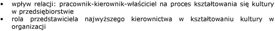 przedsiębiorstwie rola przedstawiciela