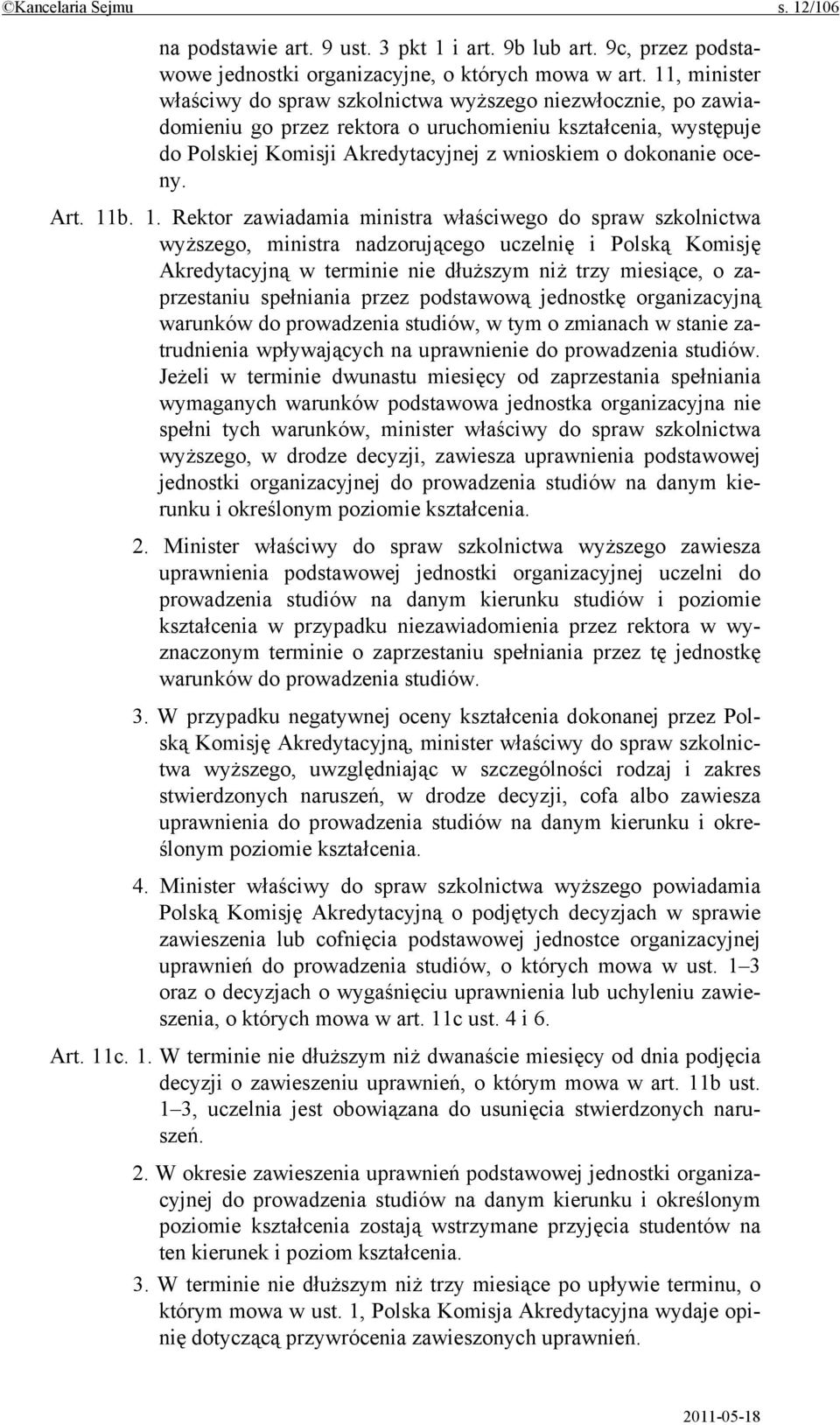 oceny. Art. 11