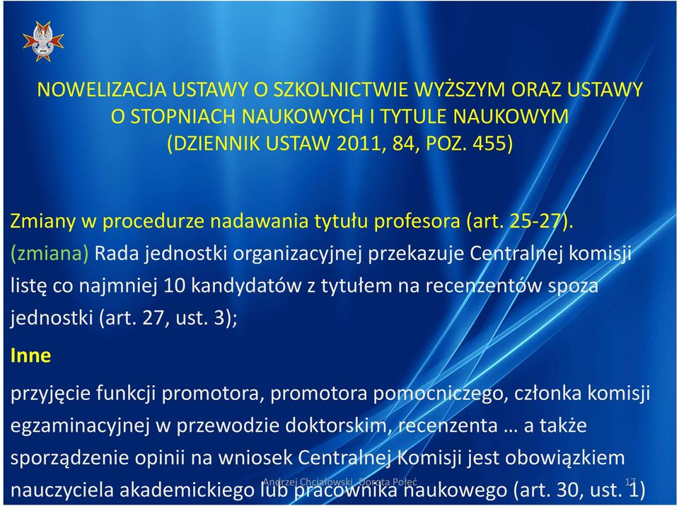 jednostki (art. 27, ust.