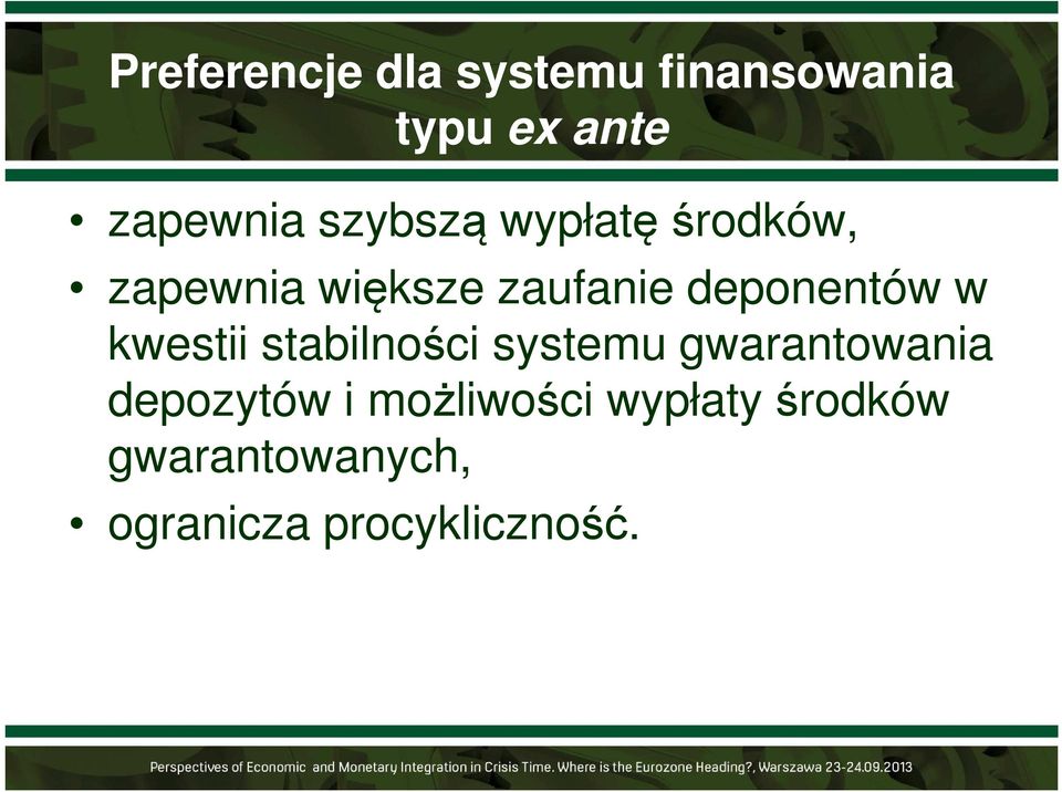 w kwestii stabilności systemu gwarantowania depozytów i