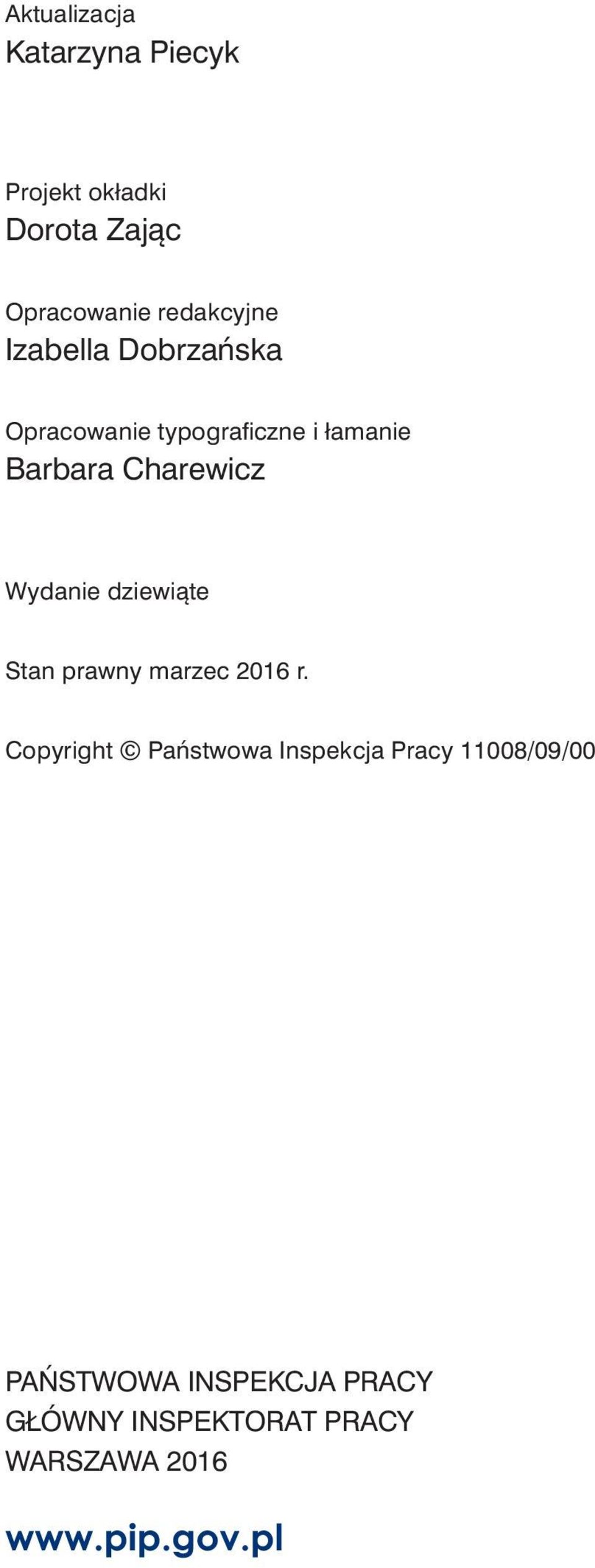 Wydanie dziewiąte Stan prawny marzec 2016 r.