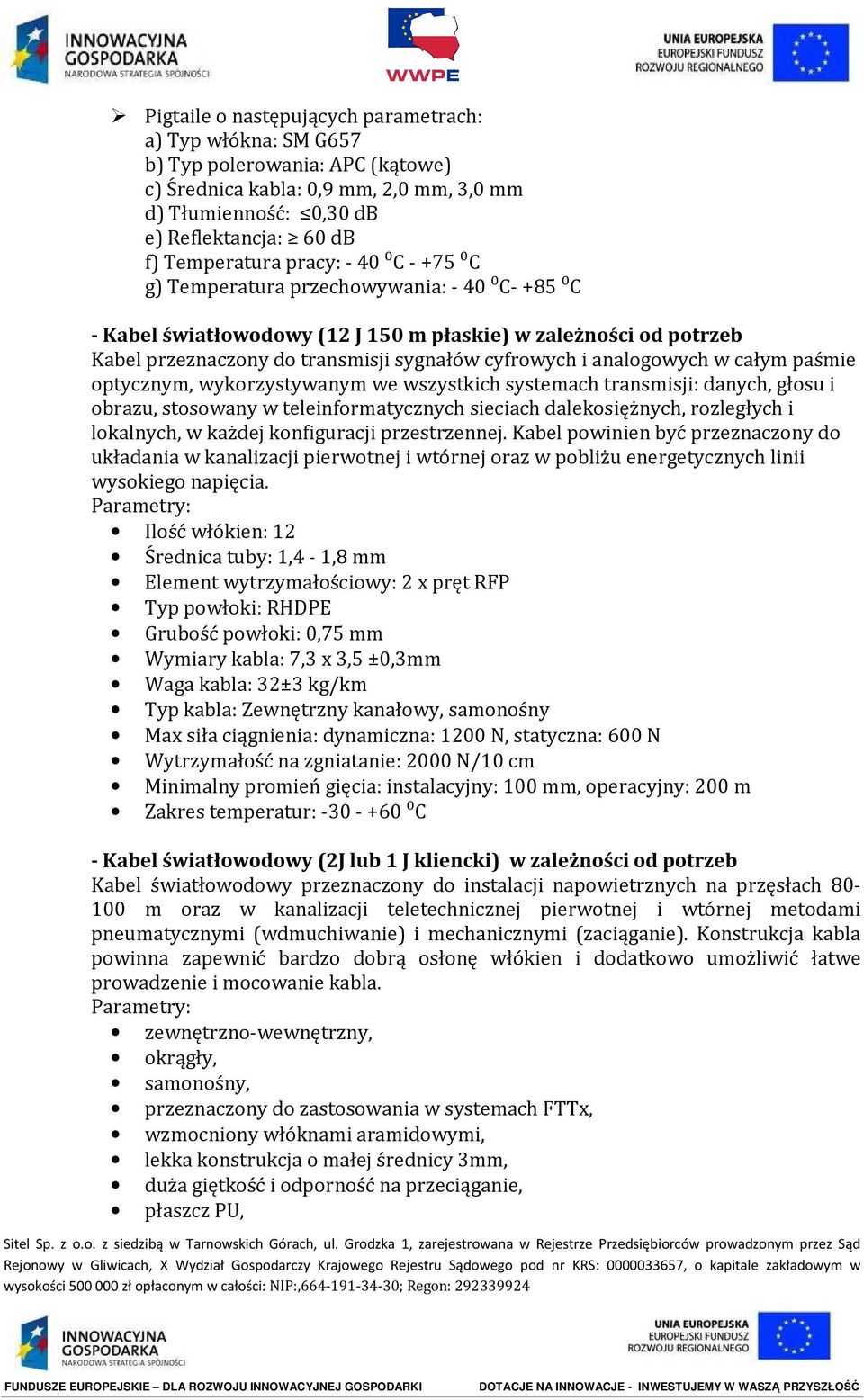 analogowych w całym paśmie optycznym, wykorzystywanym we wszystkich systemach transmisji: danych, głosu i obrazu, stosowany w teleinformatycznych sieciach dalekosiężnych, rozległych i lokalnych, w