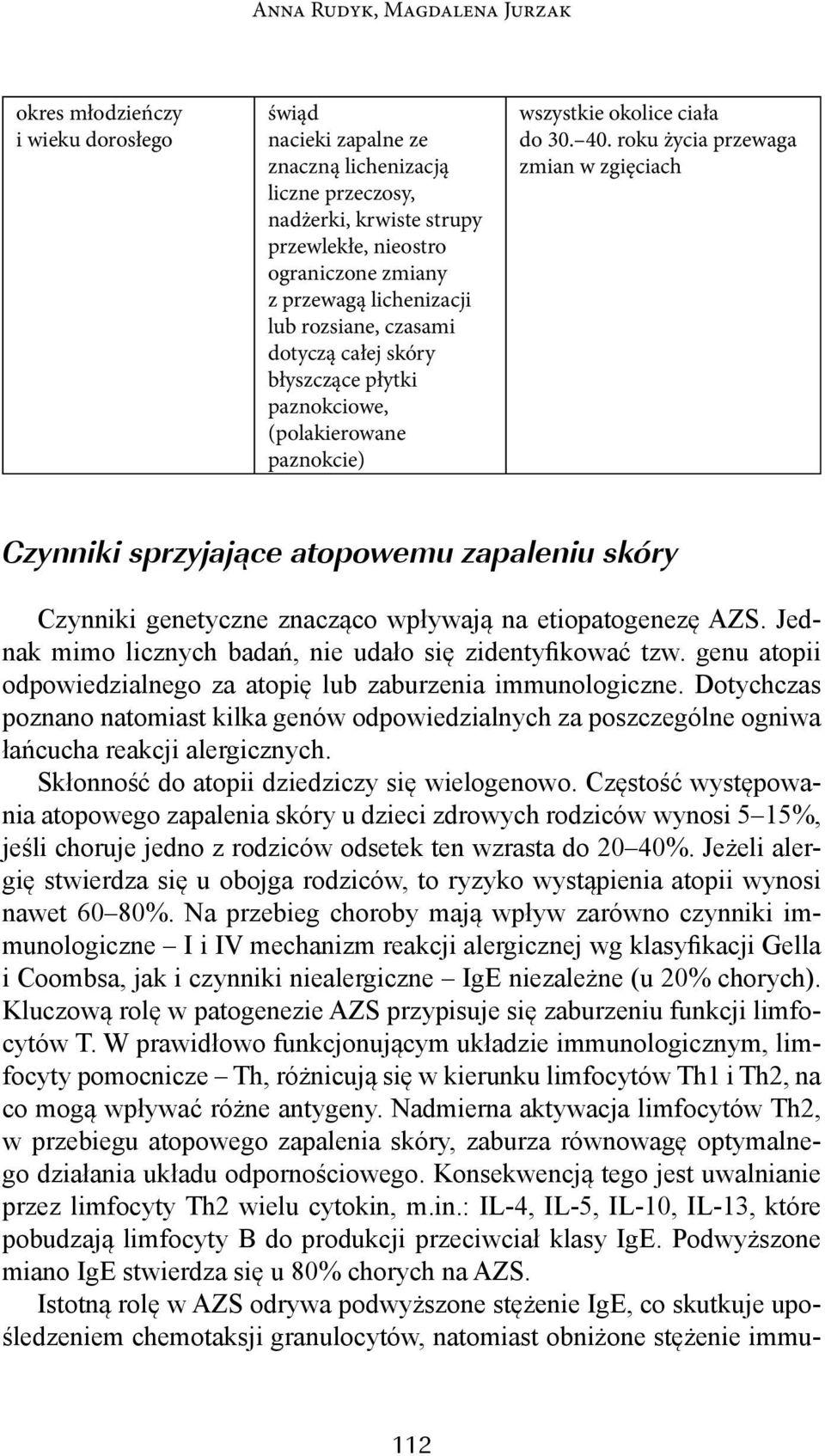 roku życia przewaga zmian w zgięciach Czynniki sprzyjające atopowemu zapaleniu skóry Czynniki genetyczne znacząco wpływają na etiopatogenezę AZS.