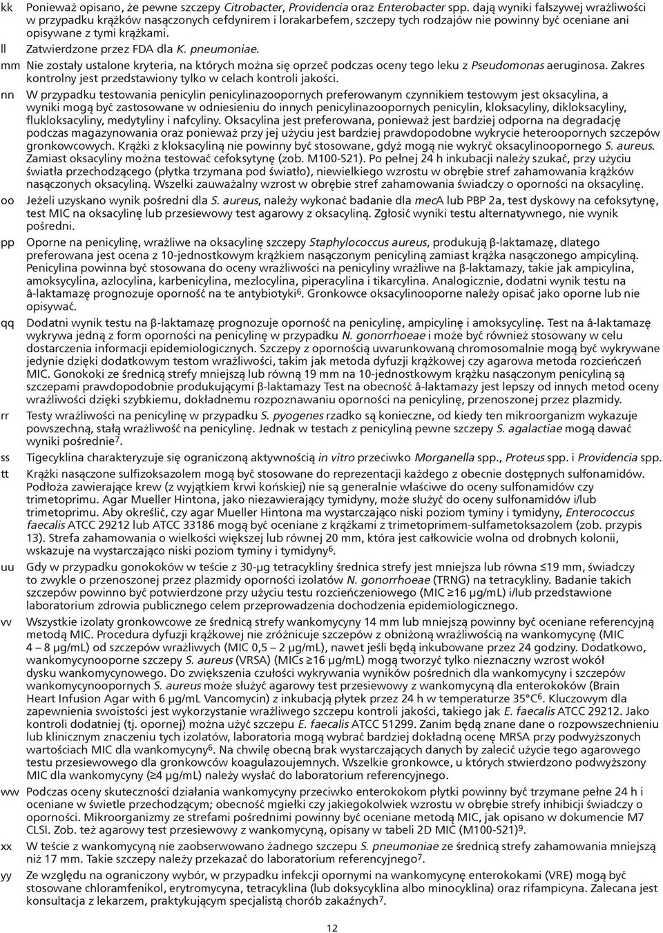 ll Zatwierdzone przez FDA dla K. pneumoniae. mm Nie zostały ustalone kryteria, na których można się oprzeć podczas oceny tego leku z Pseudomonas aeruginosa.
