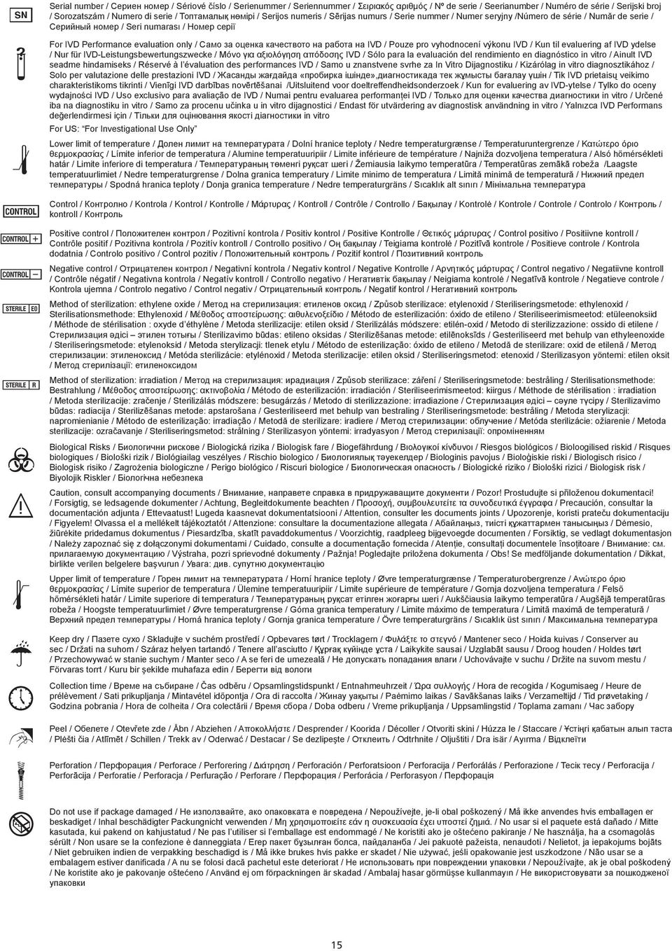 only / Само за оценка качеството на работа на IVD / Pouze pro vyhodnocení výkonu IVD / Kun til evaluering af IVD ydelse / Nur für IVD-Leistungsbewertungszwecke / Mόνο για αξιολόγηση απόδοσης IVD /
