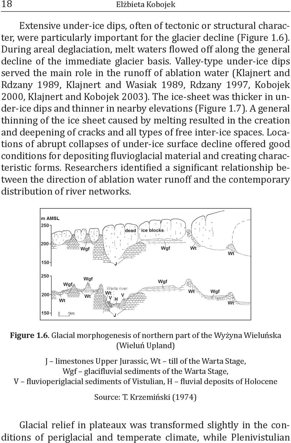 Valley-type under-ice dips served the main role in the runoff of ablation water (Klajnert and Rdzany 1989, Klajnert and Wasiak 1989, Rdzany 1997, Kobojek 2000, Klajnert and Kobojek 2003).