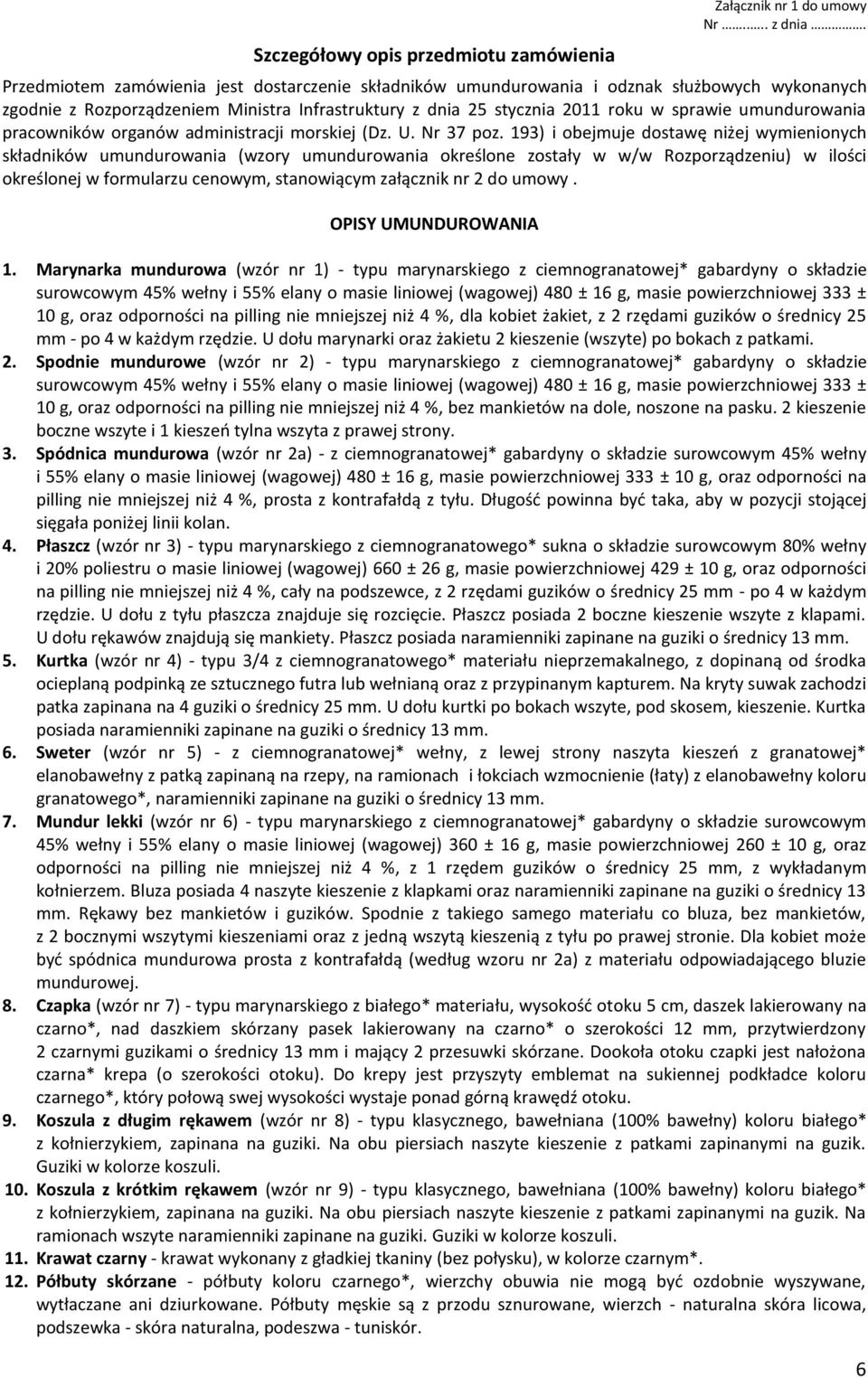 pracowników organów administracji morskiej (Dz. U. Nr 37 poz.