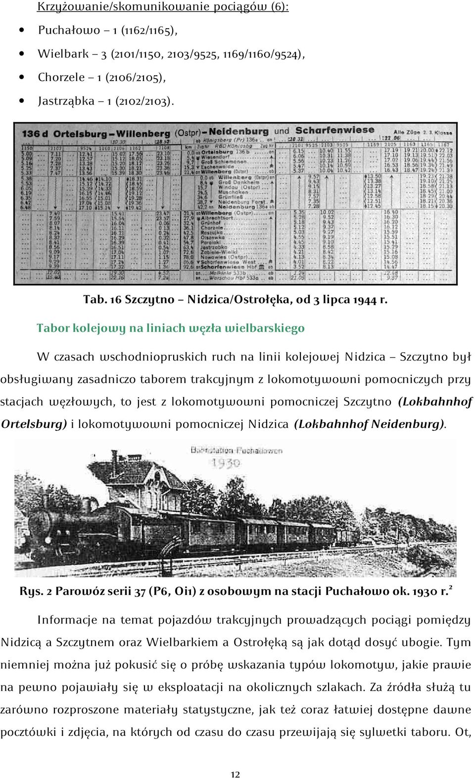 Tabor kolejowy na liniach węzła wielbarskiego W czasach wschodniopruskich ruch na linii kolejowej Nidzica Szczytno był obsługiwany zasadniczo taborem trakcyjnym z lokomotywowni pomocniczych przy