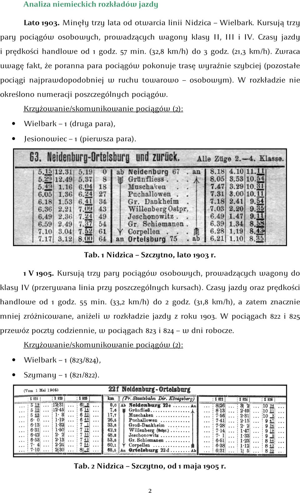 Zwraca uwagę fakt, że poranna para pociągów pokonuje trasę wyraźnie szybciej (pozostałe pociągi najprawdopodobniej w ruchu towarowo osobowym).