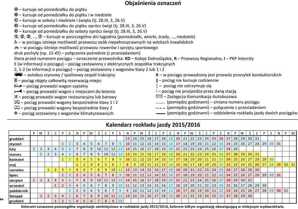 V) É kursuje od poniedziałku do soboty oprócz świąt (tj. 28.III, 3, 26.