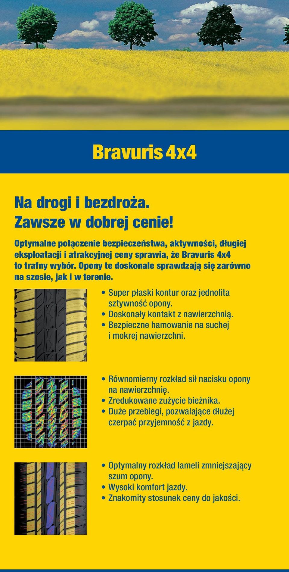 Opony te doskonale sprawdzają się zarówno na szosie, jak i w terenie. Super płaski kontur oraz jednolita sztywność opony. Doskonały kontakt z nawierzchnią.