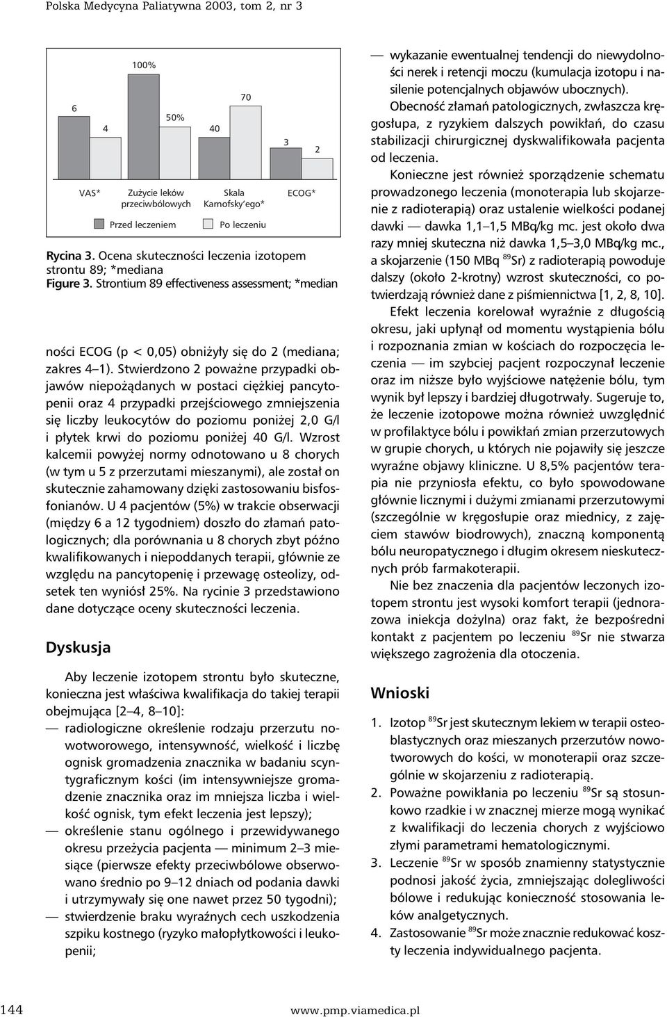 poziomu poniżej 40 G/l. Wzrost kalcemii powyżej normy odnotowano u 8 chorych (w tym u 5 z przerzutami mieszanymi), ale został on skutecznie zahamowany dzięki zastosowaniu bisfosfonianów.