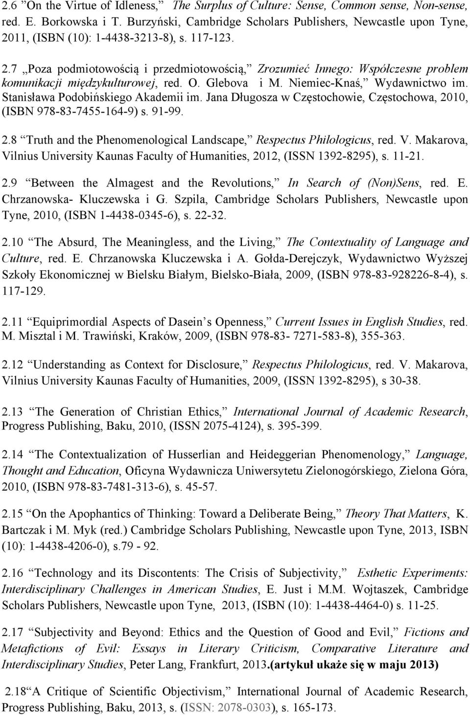 O. Glebova i M. Niemiec-Knaś, Wydawnictwo im. Stanisława Podobińskiego Akademii im. Jana Długosza w Częstochowie, Częstochowa, 20