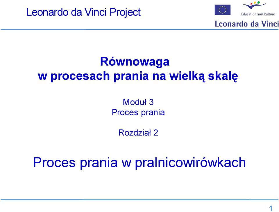 wielką skalę Moduł 3 Proces prania