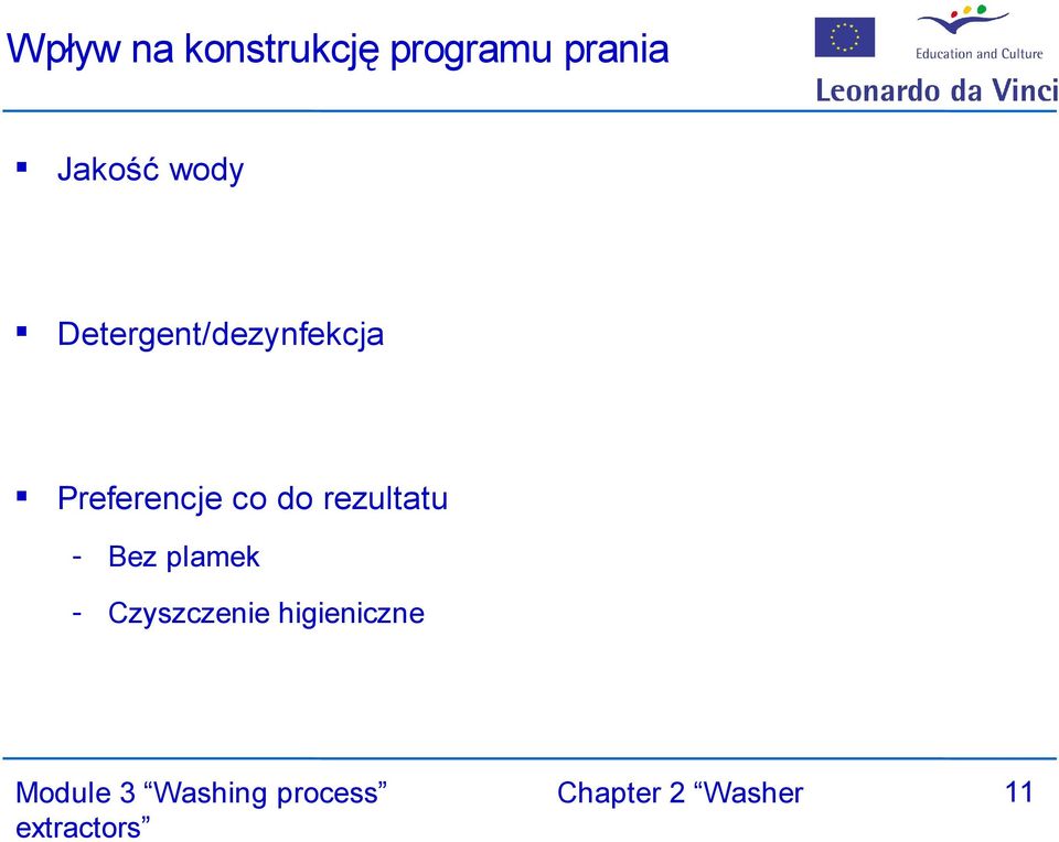 Detergent/dezynfekcja Preferencje