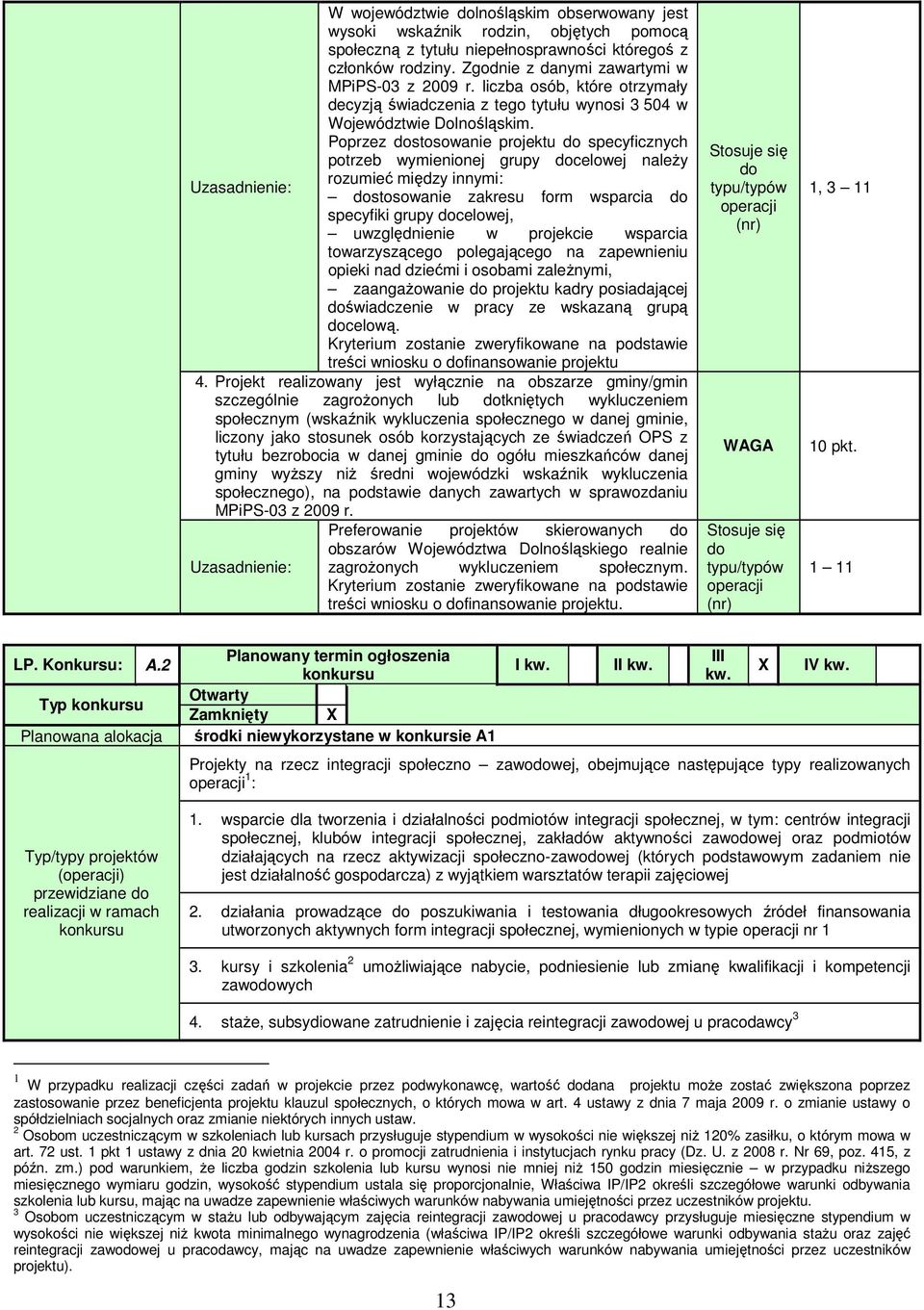 Poprzez stosowanie projektu specyficznych potrzeb wymienionej grupy celowej naleŝy rozumieć między innymi: stosowanie zakresu form wsparcia specyfiki grupy celowej, uwzględnienie w projekcie wsparcia