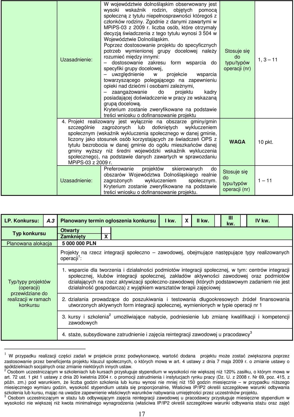 Poprzez stosowanie projektu specyficznych potrzeb wymienionej grupy celowej naleŝy rozumieć między innymi: stosowanie zakresu form wsparcia specyfiki grupy celowej, uwzględnienie w projekcie wsparcia