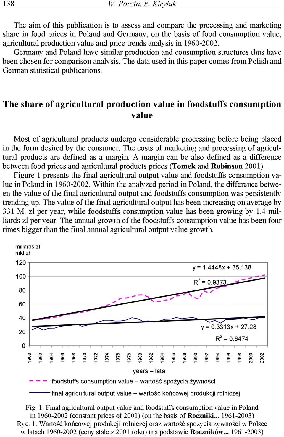 value and price trends analysis in 1960-2002. Germany and Poland have similar production and consumption structures thus have been chosen for comparison analysis.