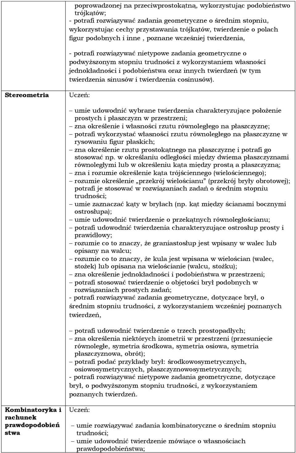 podobieństwa oraz innych twierdzeń (w tym twierdzenia sinusów i twierdzenia cosinusów).