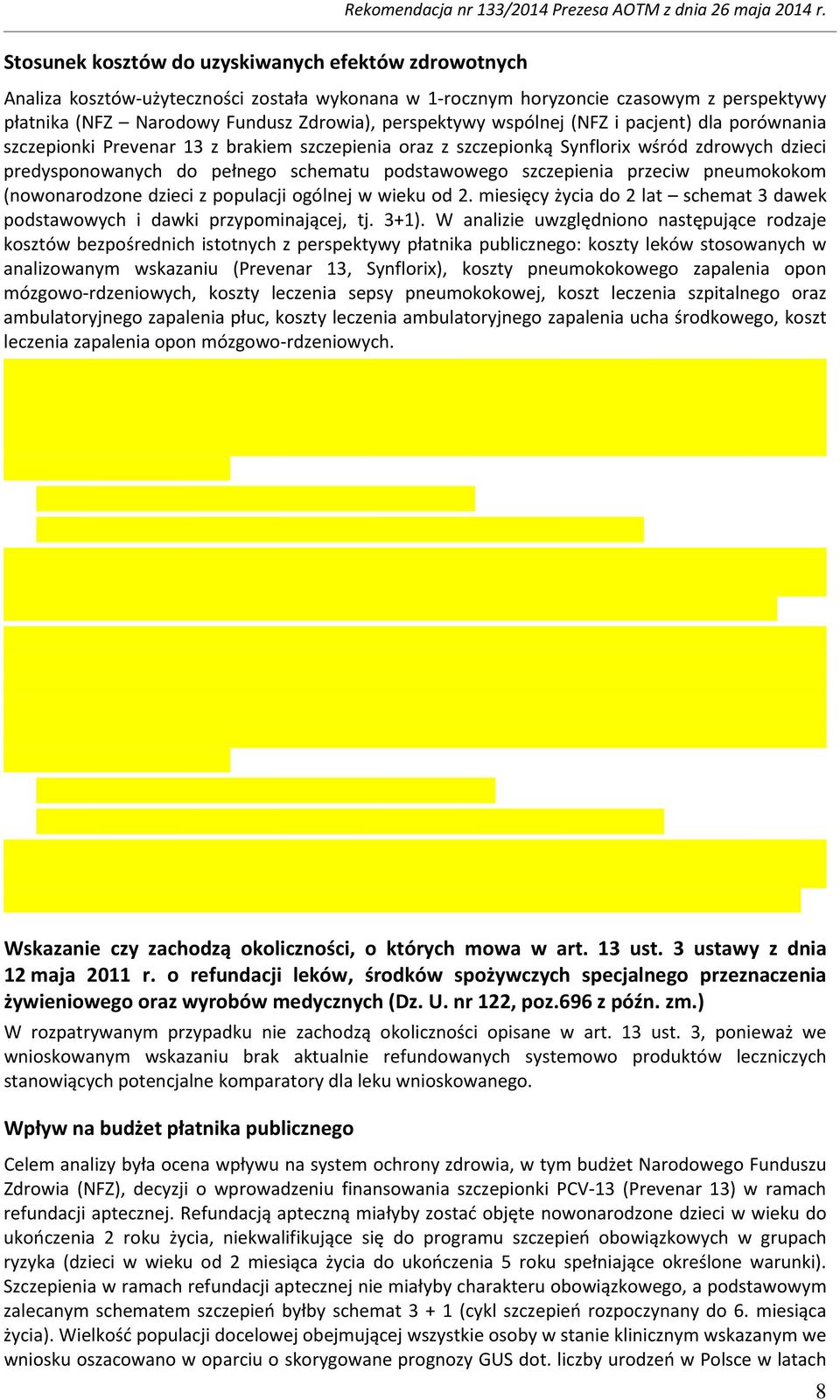 przeciw pneumokokom (nowonarodzone dzieci z populacji ogólnej w wieku od 2. miesięcy życia do 2 lat schemat 3 dawek podstawowych i dawki przypominającej, tj. 3+1).