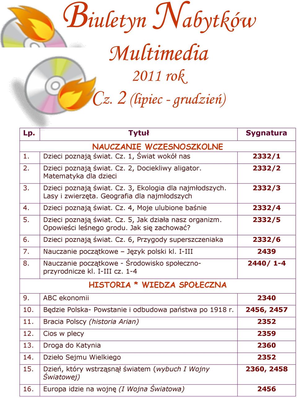 Dzieci poznają świat. Cz. 5, Jak działa nasz organizm. Opowieści leśnego grodu. Jak się zachować? 2332/5 6. Dzieci poznają świat. Cz. 6, Przygody superszczeniaka 2332/6 7.