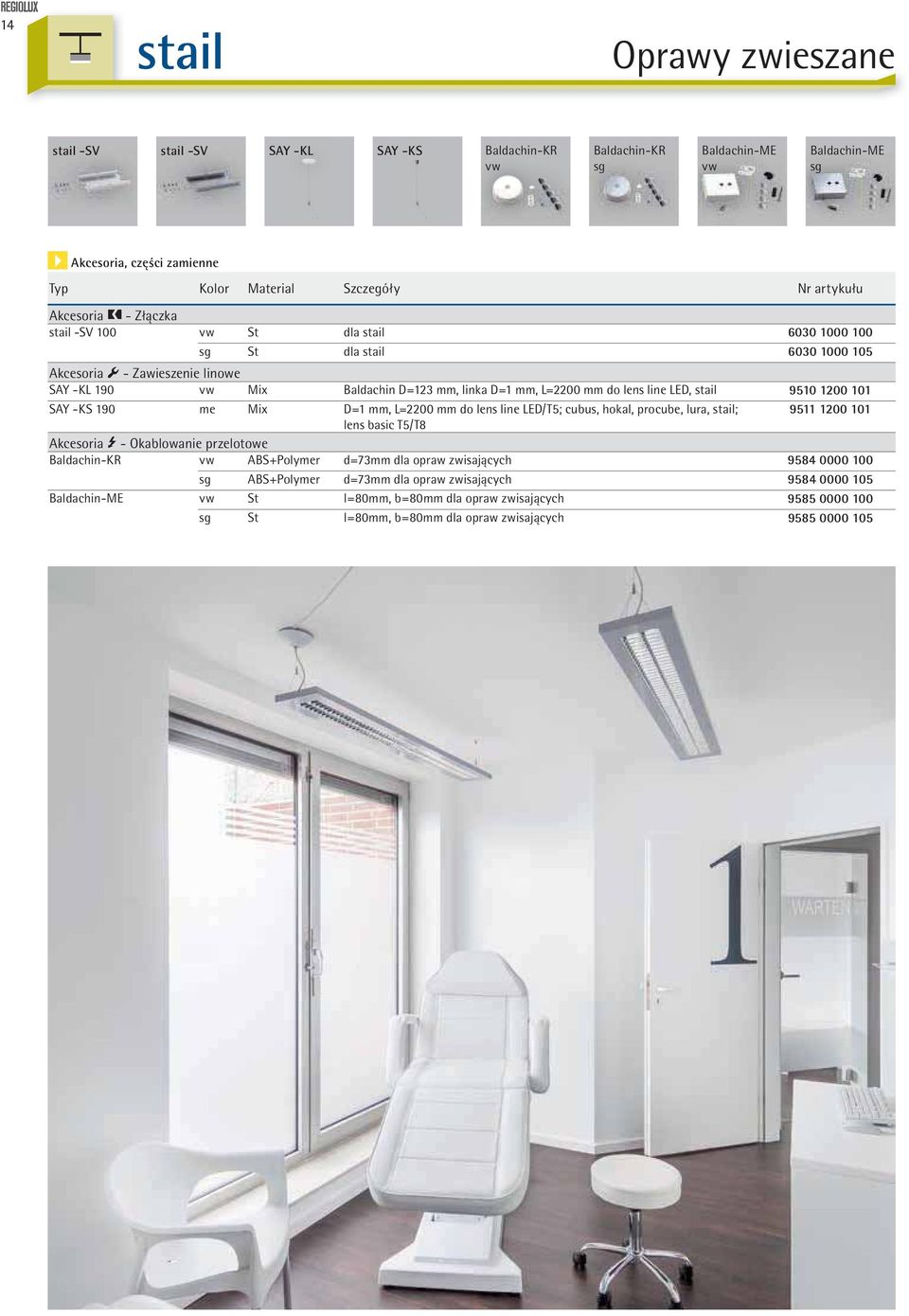 line LED, stail 9510 1200 101 SAY -KS 190 me Mix D=1 mm, L=2200 mm do lens line LED/T5; cubus, hokal, procube, lura, stail; 9511 1200 101 lens basic T5/T8 Akcesoria x - Okablowanie przelotowe
