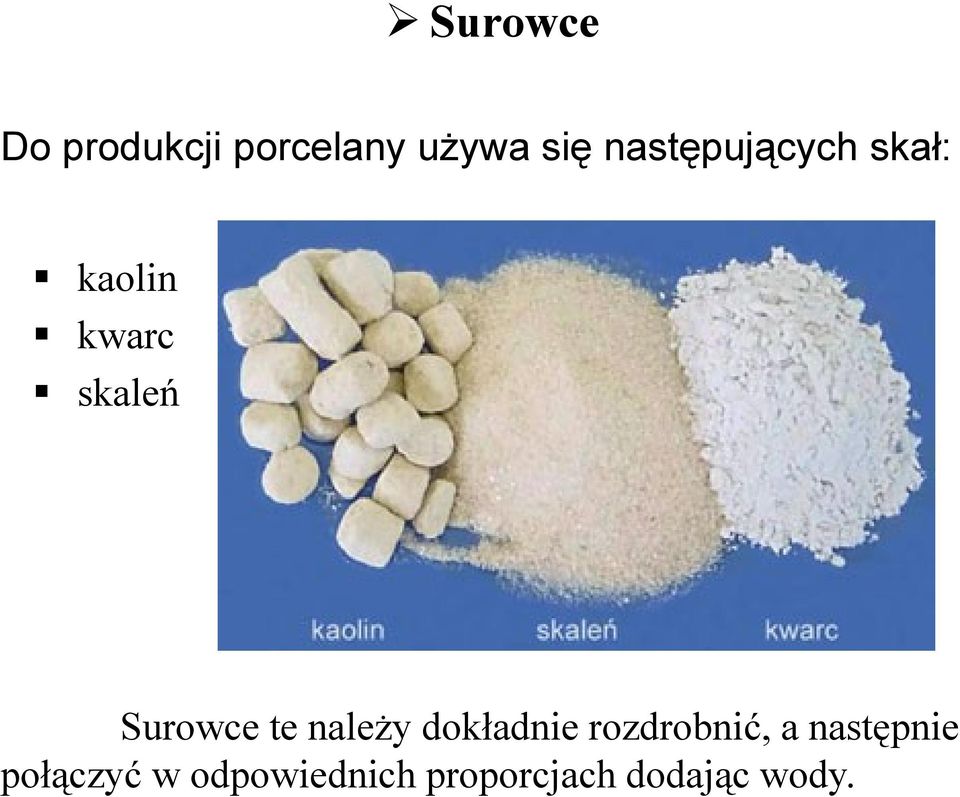 Surowce te należy dokładnie rozdrobnić, a