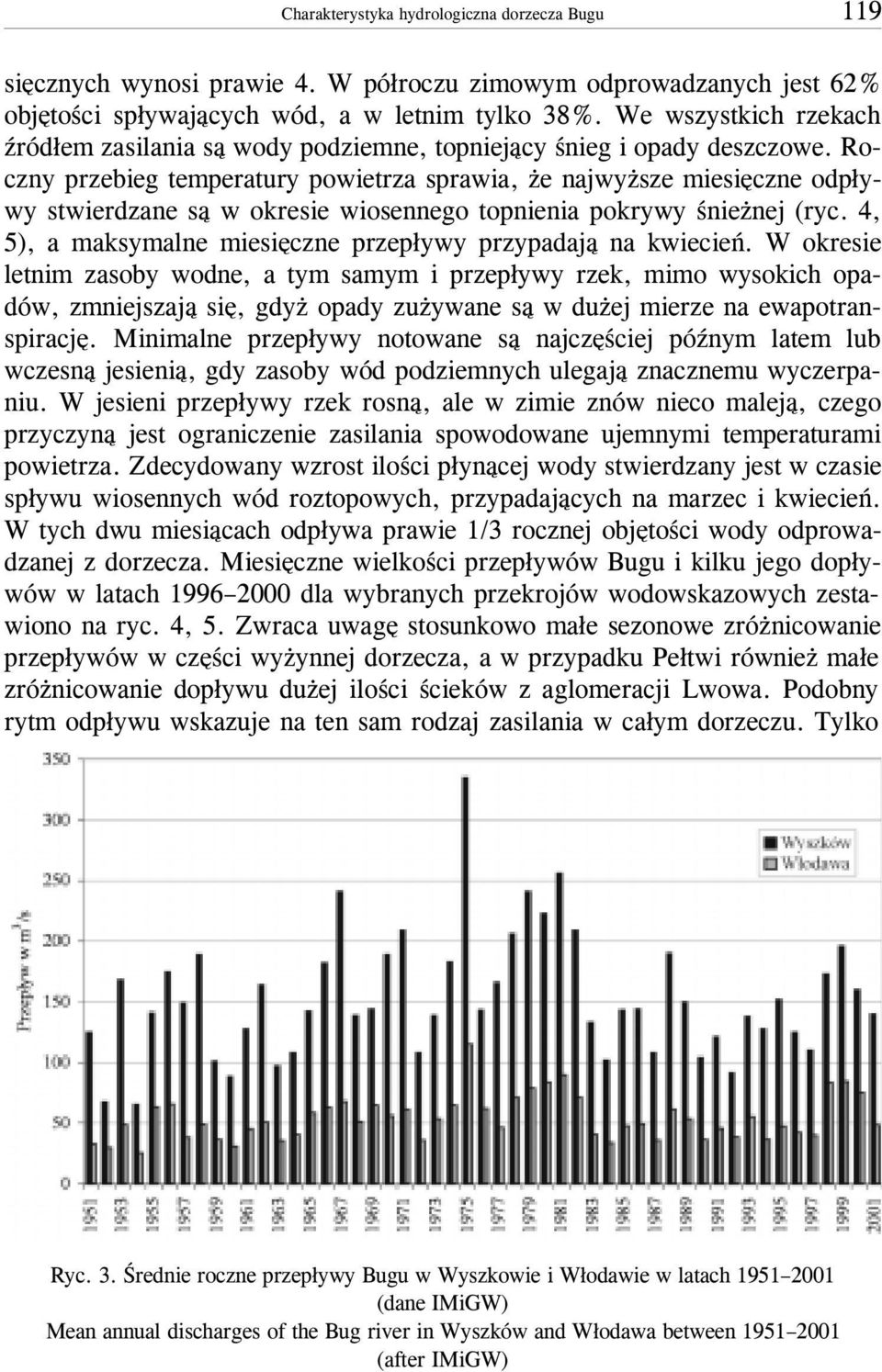 Roczny przebieg temperatury powietrza sprawia, e najwy sze miesiêczne odp³ywy stwierdzane s¹ w okresie wiosennego topnienia pokrywy œnie nej (ryc.