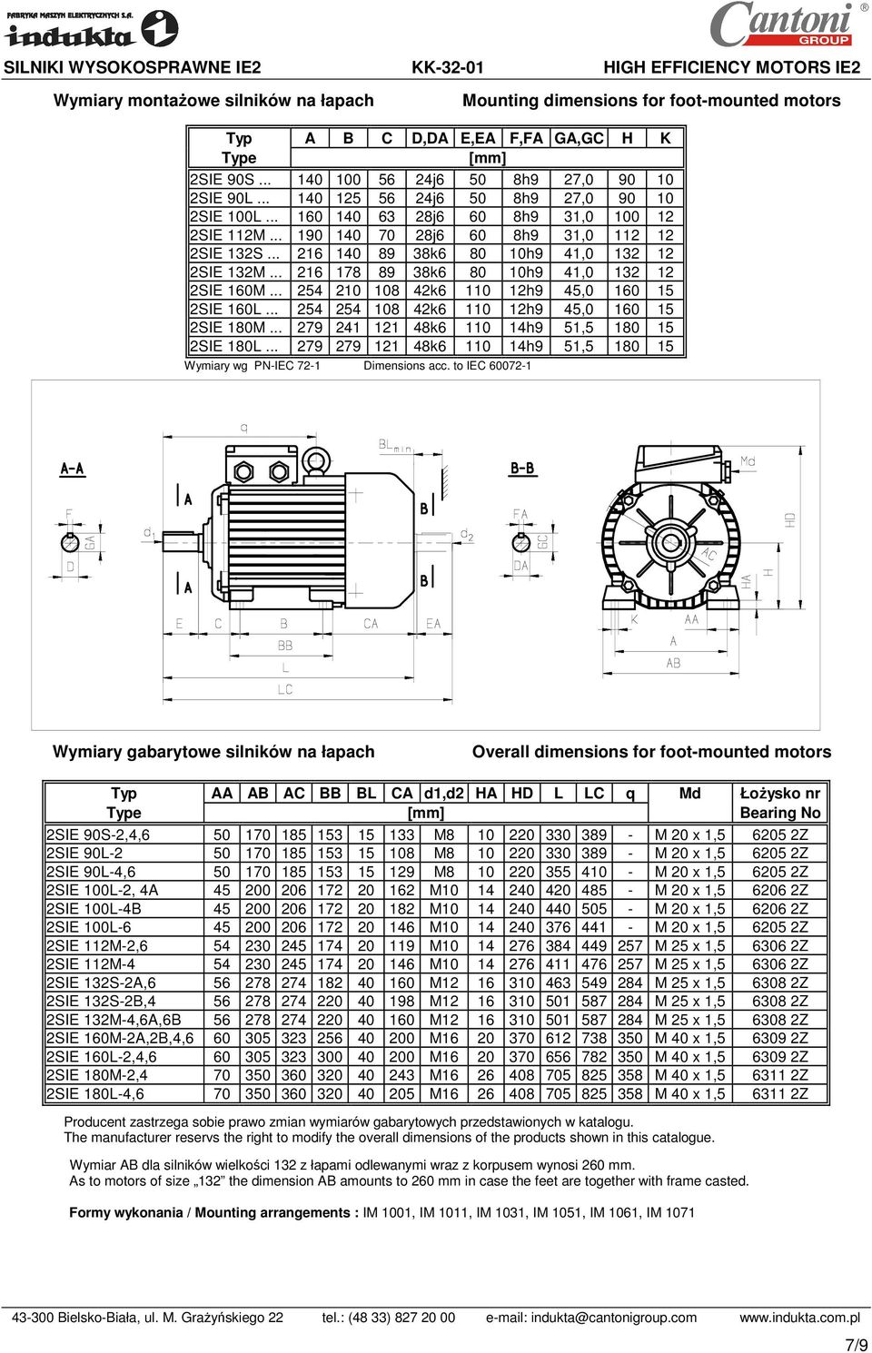 .. 216 178 89 38k6 80 10h9 41,0 132 12 2SIE 160M... 254 210 108 42k6 110 12h9 45,0 160 15 2SIE 160L... 254 254 108 42k6 110 12h9 45,0 160 15 2SIE 180M... 279 241 121 48k6 110 14h9 51,5 180 15 2SIE 180L.