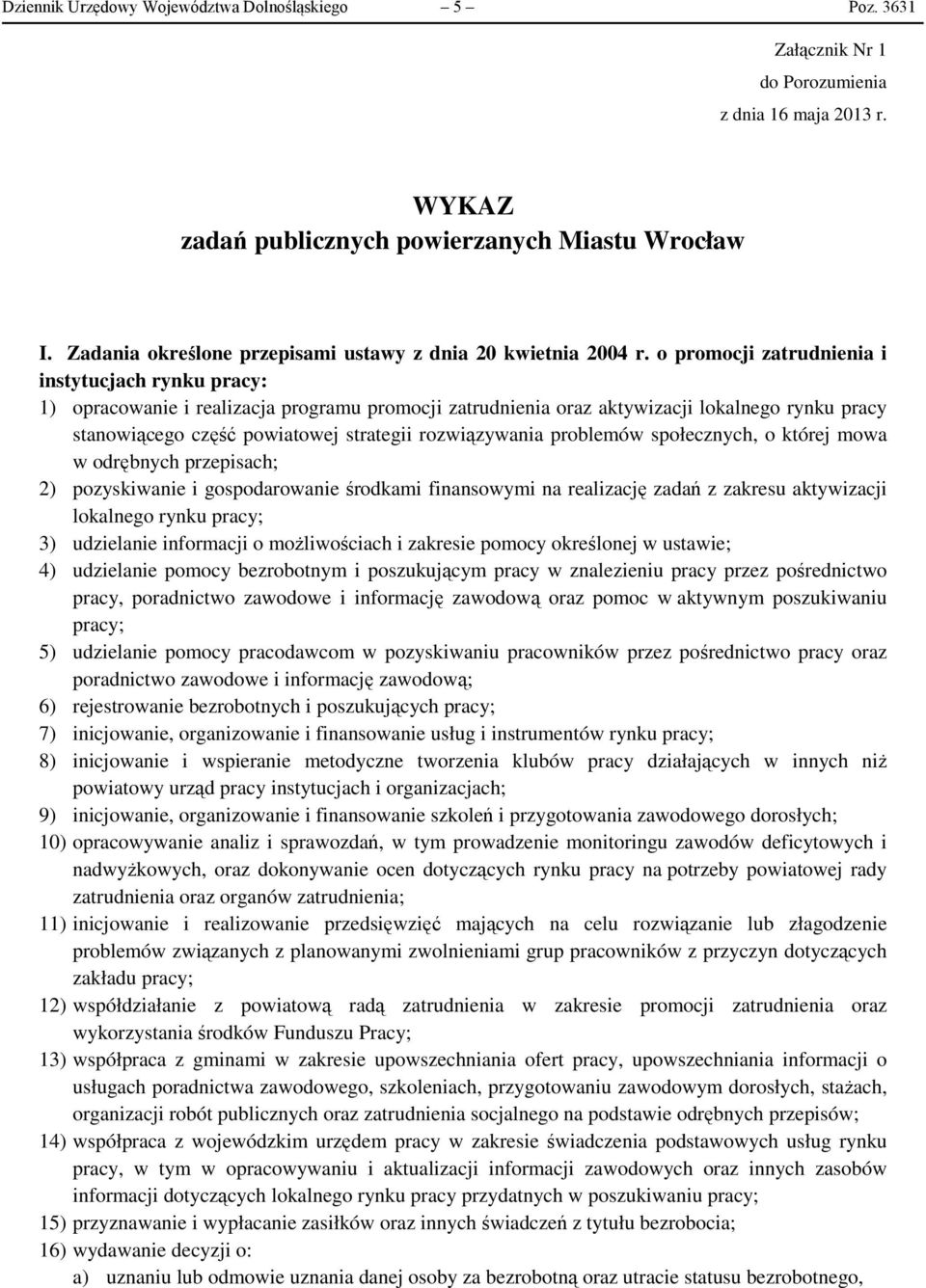 o promocji zatrudnienia i instytucjach rynku pracy: 1) opracowanie i realizacja programu promocji zatrudnienia oraz aktywizacji lokalnego rynku pracy stanowiącego część powiatowej strategii