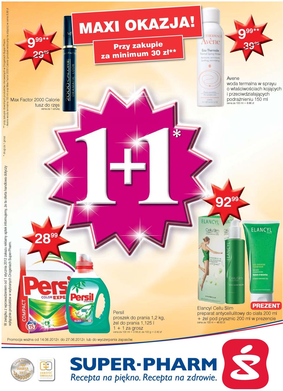 Przy zakupie za minimum 30 zł** * ** 3 Avene woda termalna w sprayu o właściwościach kojących i przeciwdziałających podrażnieniu 150 ml cena za 100 ml = 6.