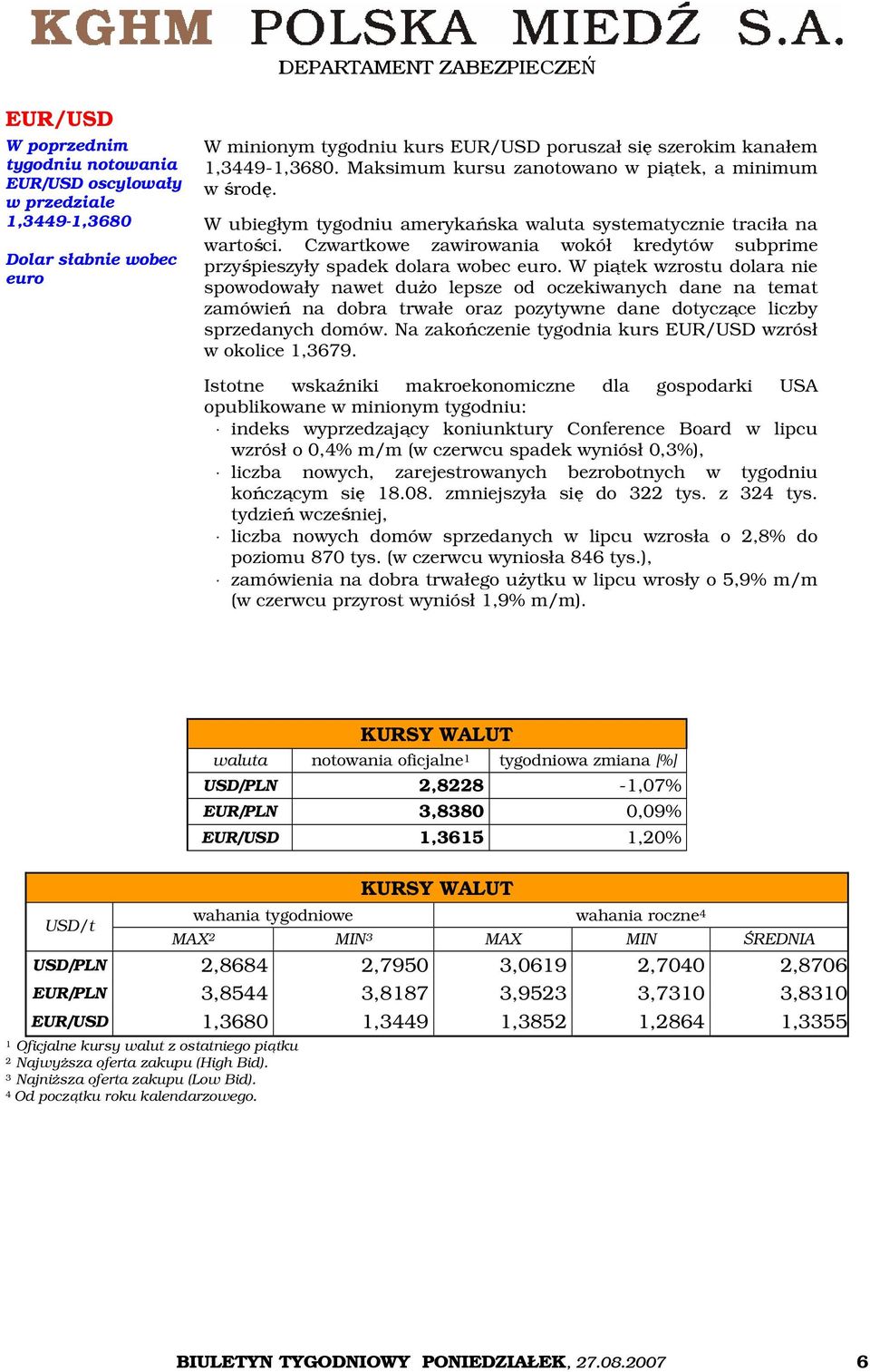 Czwartkowe zawirowania wokół kredytów subprime przyśpieszyły spadek dolara wobec euro.