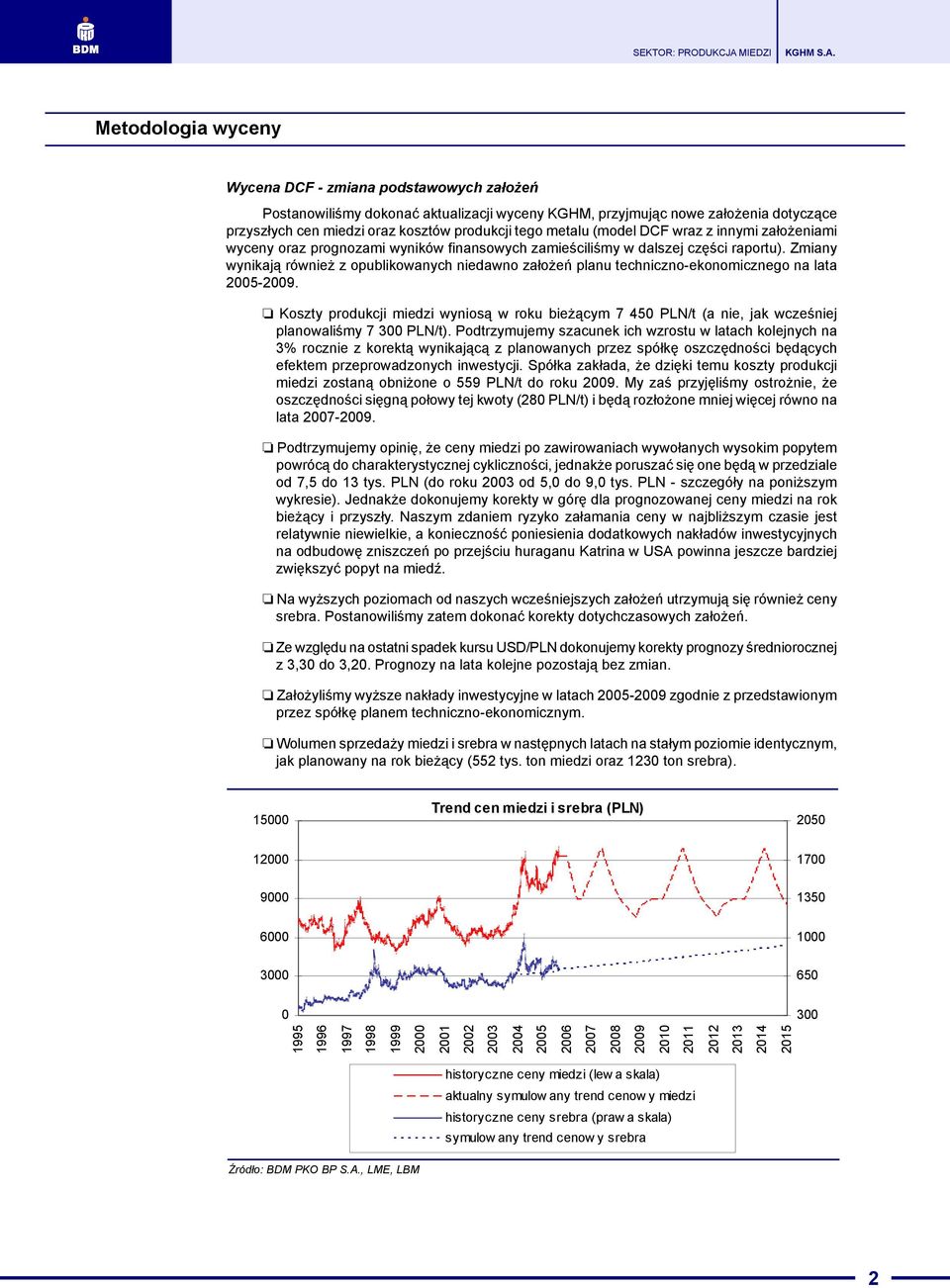 Zmiany wynikaj¹ równie z opublikowanych niedawno za³o eñ planu techniczno-ekonomicznego na lata 2005-2009.