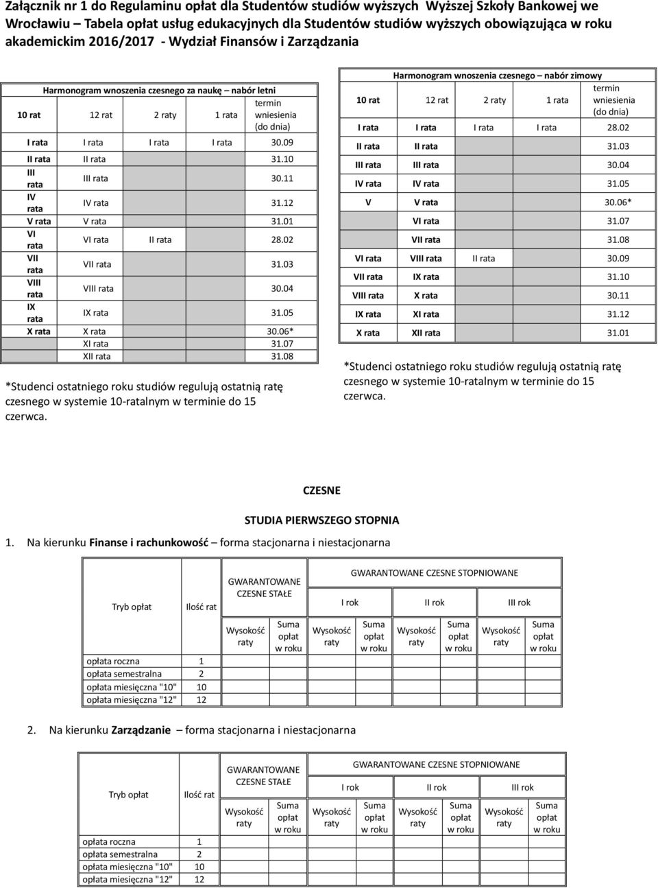 10 III rata III rata 30.11 IV rata IV rata 31.12 V rata V rata 31.01 VI rata VI rata II rata 28.02 VII rata VII rata 31.03 VIII rata VIII rata 30.04 IX rata IX rata 31.05 X rata X rata 30.